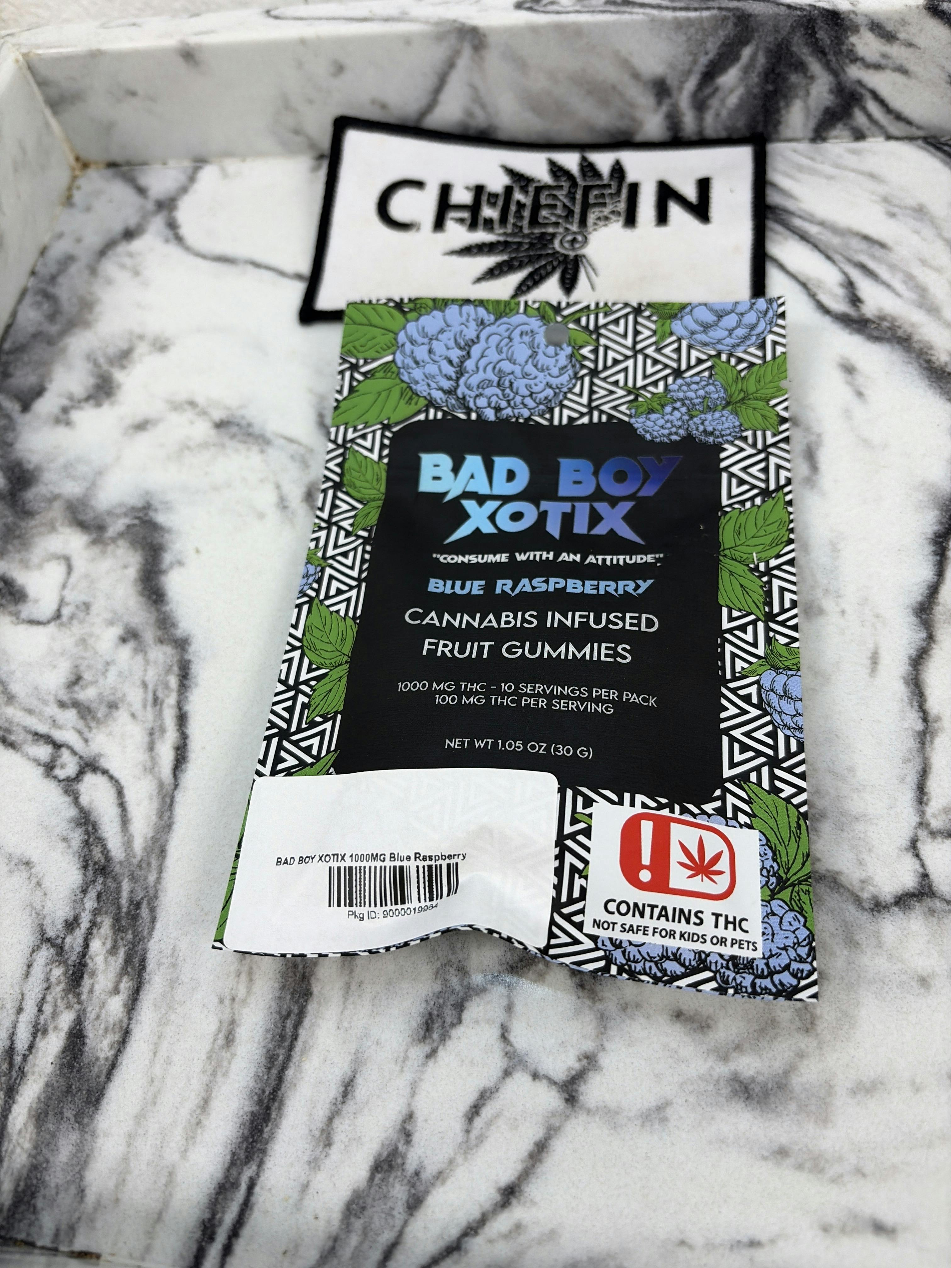 Bad Boy Xotix - Blue Raspberry - 1,000mg Gummies | Gummies | 10pk | 100mg/e