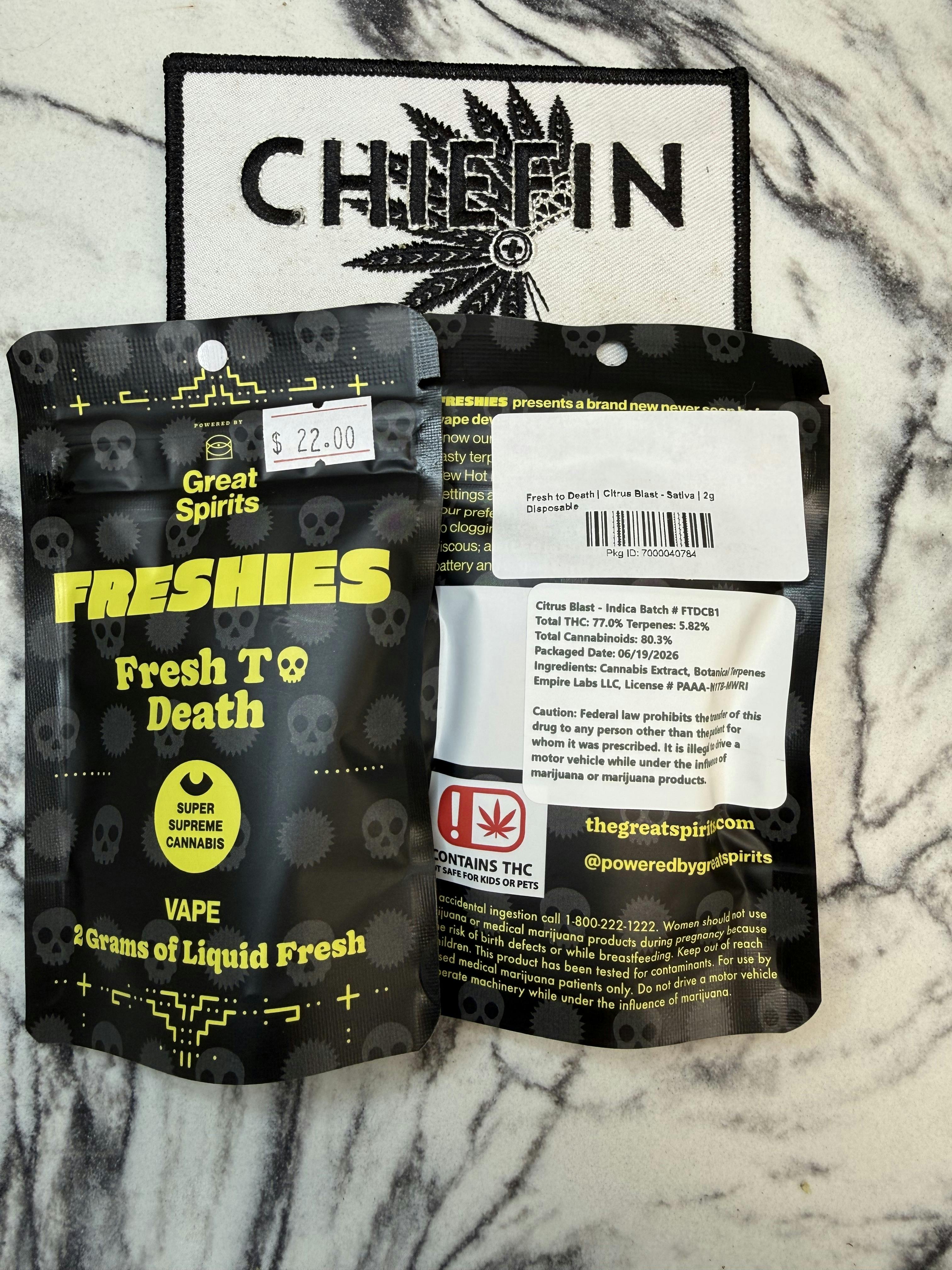 Fresh to Death | Citrus Blast - Sativa | 2g Disposable