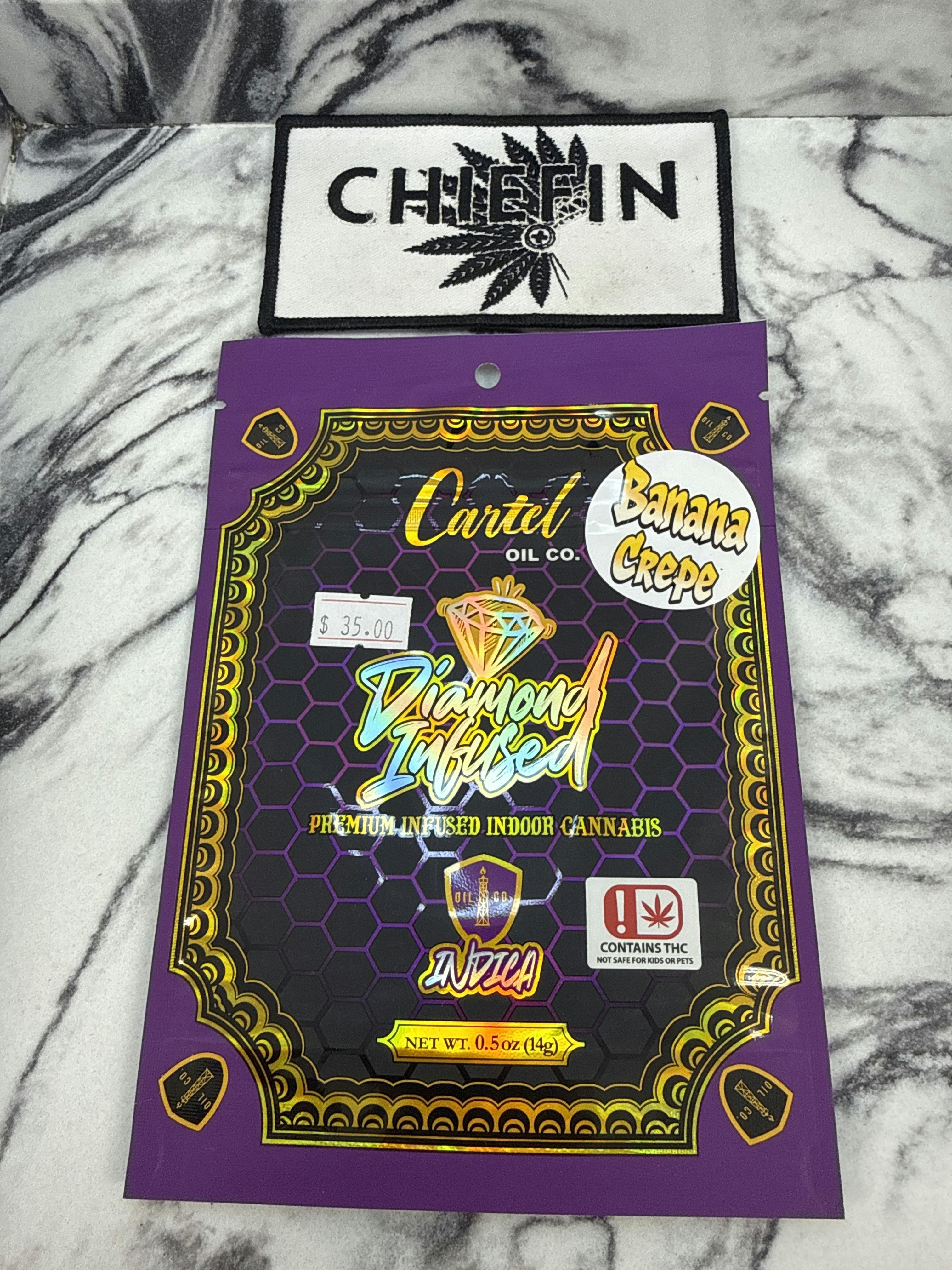 Cartel Oil Co | Diamond Infused Shake | Indica | Banana Crepe | 14g