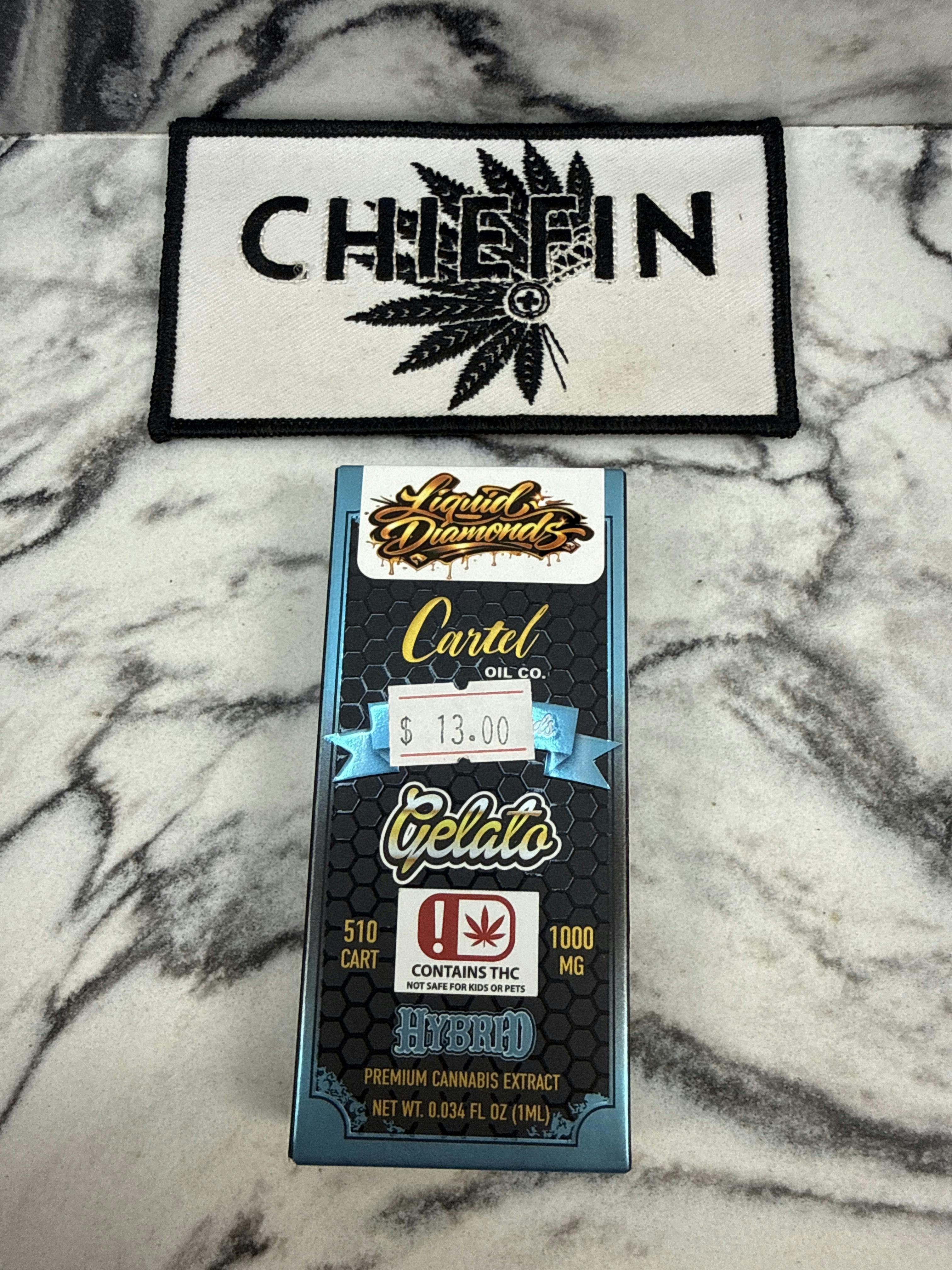 Cartel Oil Co | 510 Cartridge | Liquid Diamonds | Hybrid | Gelato | 1g
