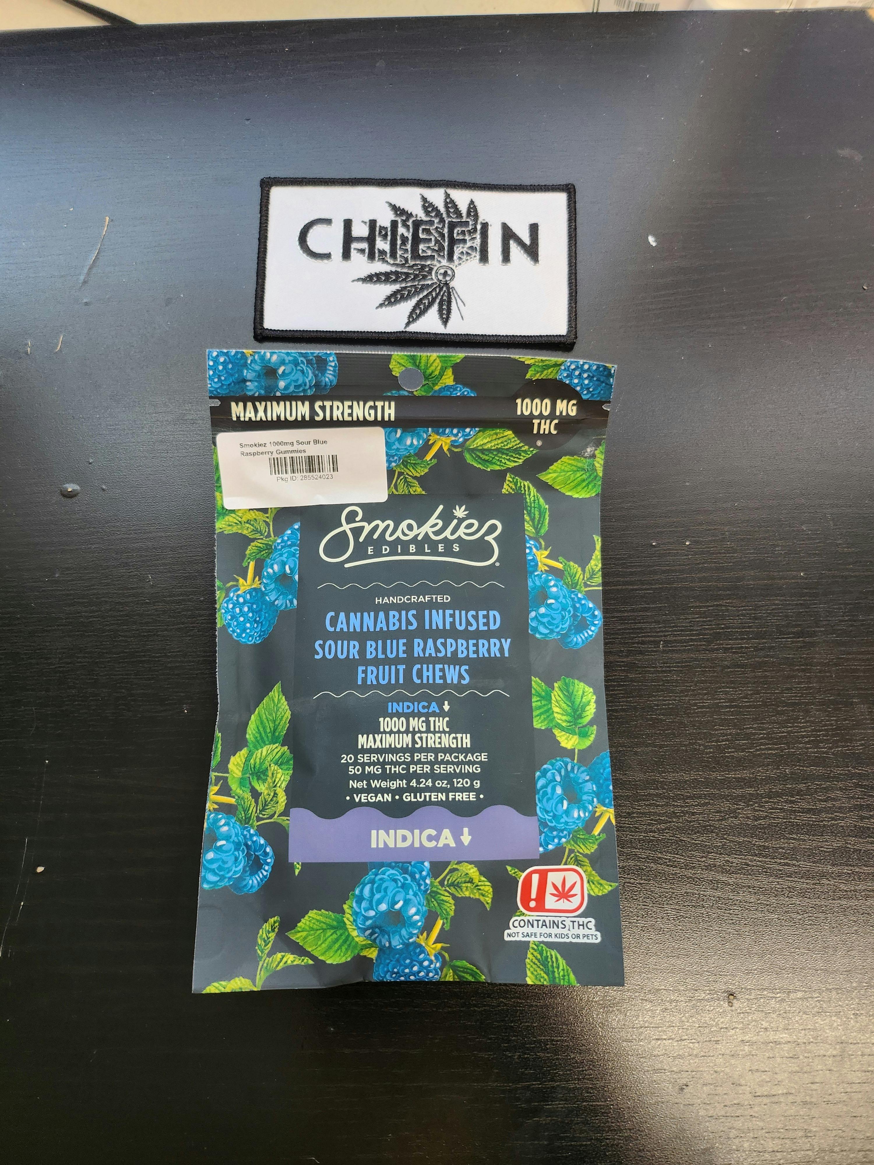 Sour Blue Raspberry Gummies | 1000mg | 20ct | 50mg/ea