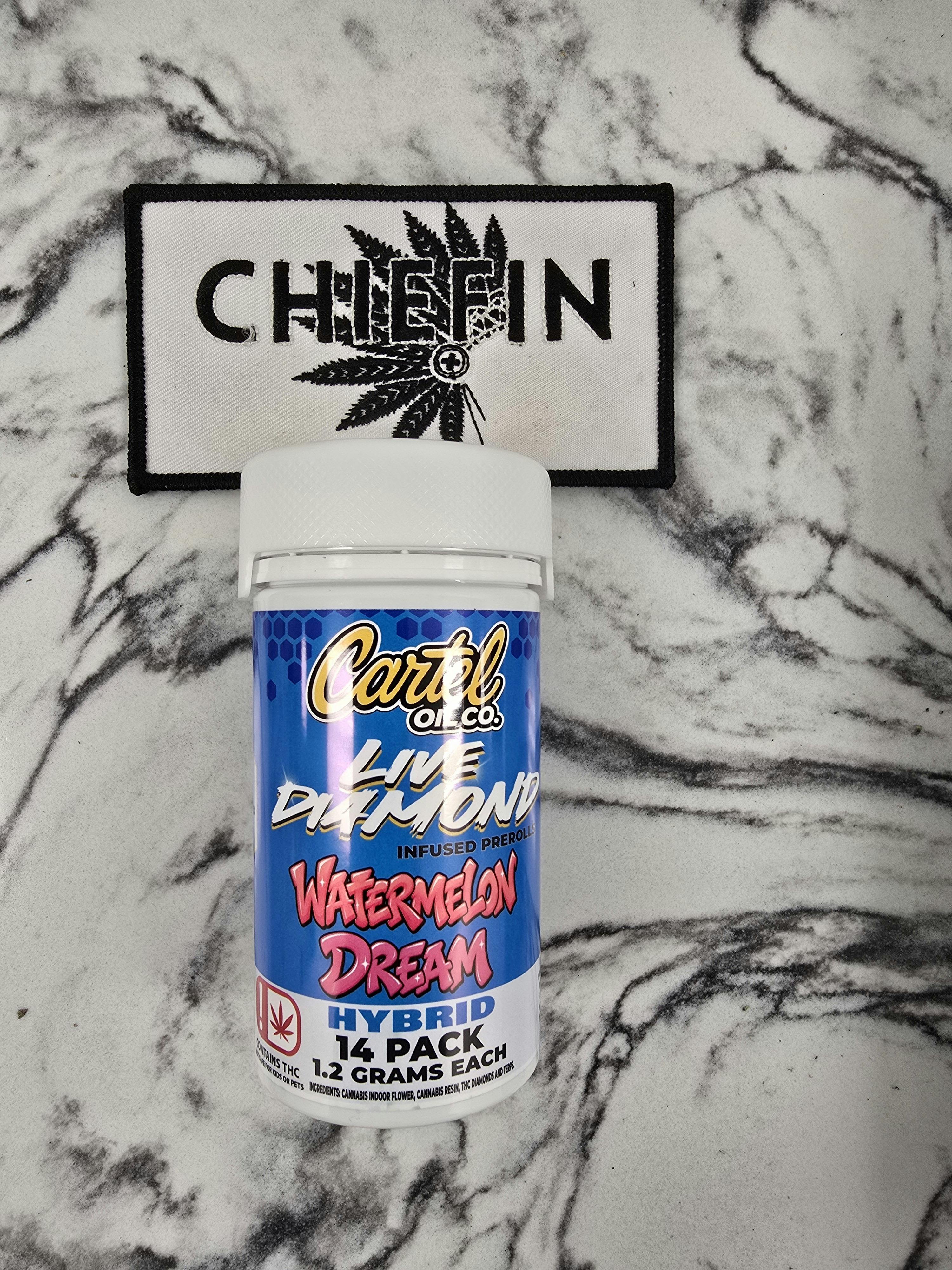Cartel Oil Co | Diamond Infused Pre-Roll Bundle | Hybrid | Watermelon Dream | 16.8g