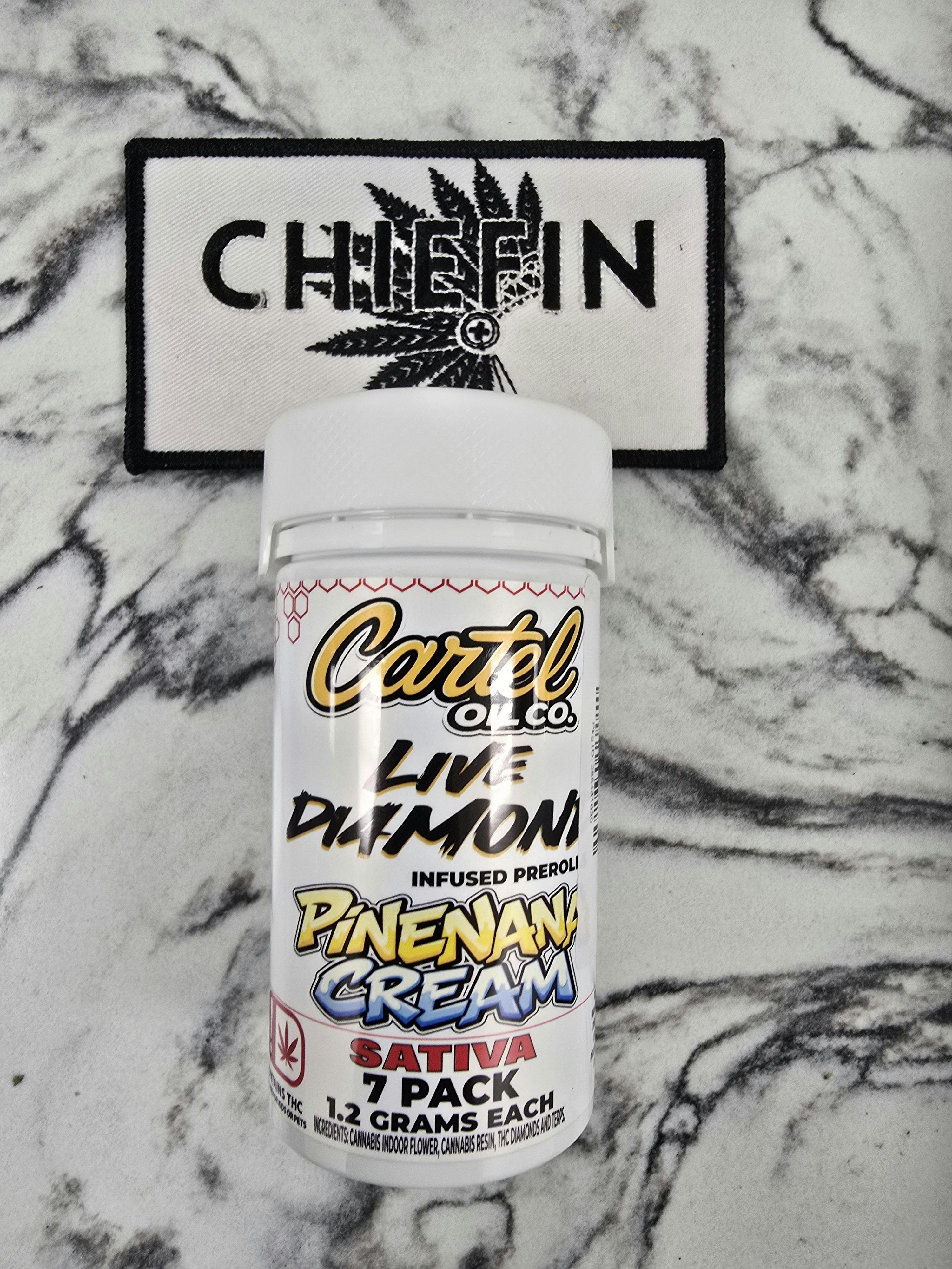 Cartel Oil Co | Diamond Infused Pre-Roll Bundle | Sativa | Pinenana Cream | 8.4g