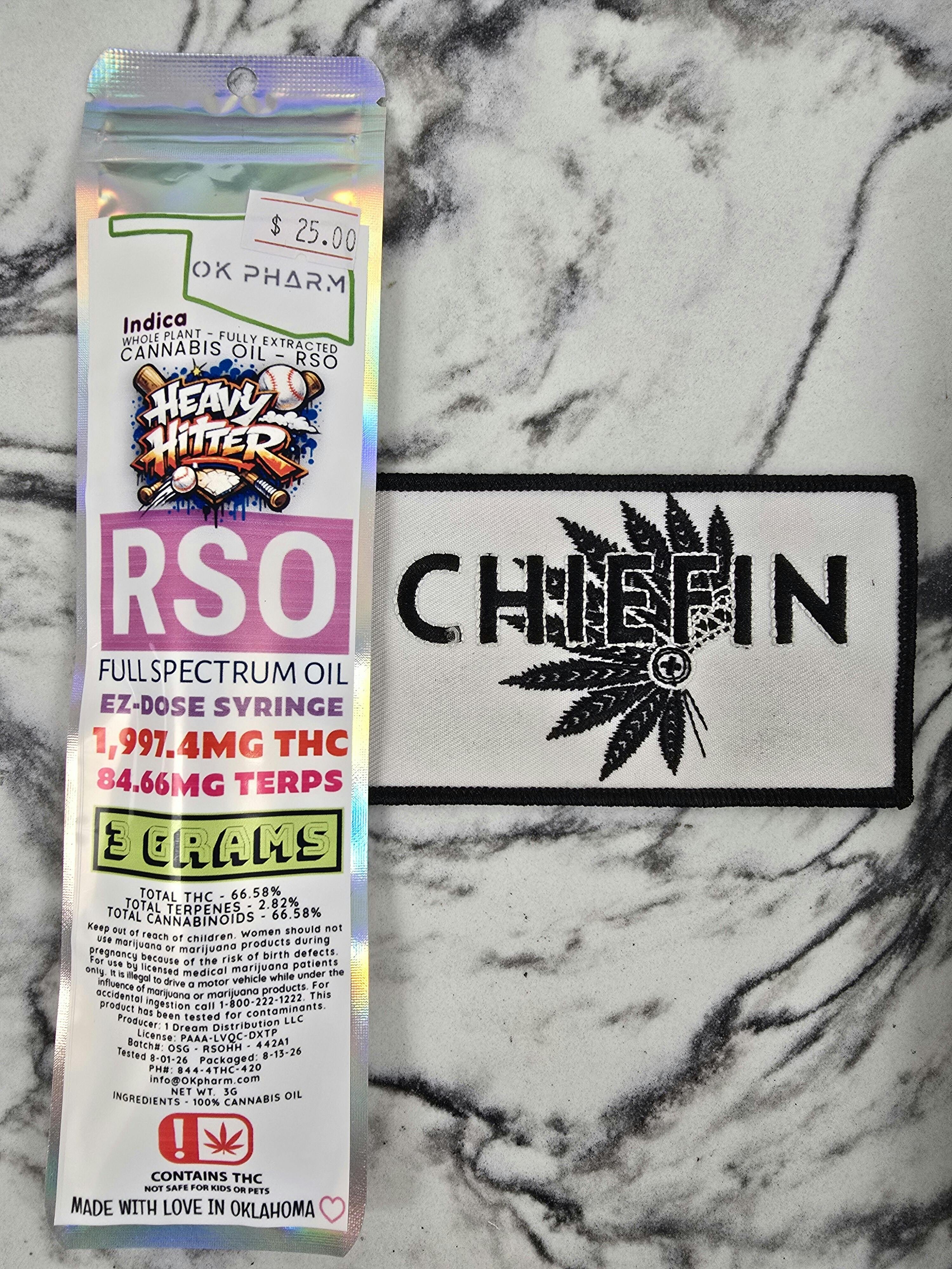 OK Pharm - 3G RSO Syringe - Indica - HEAVY HITTER - BATCH #OSG-RSOHH-442A1