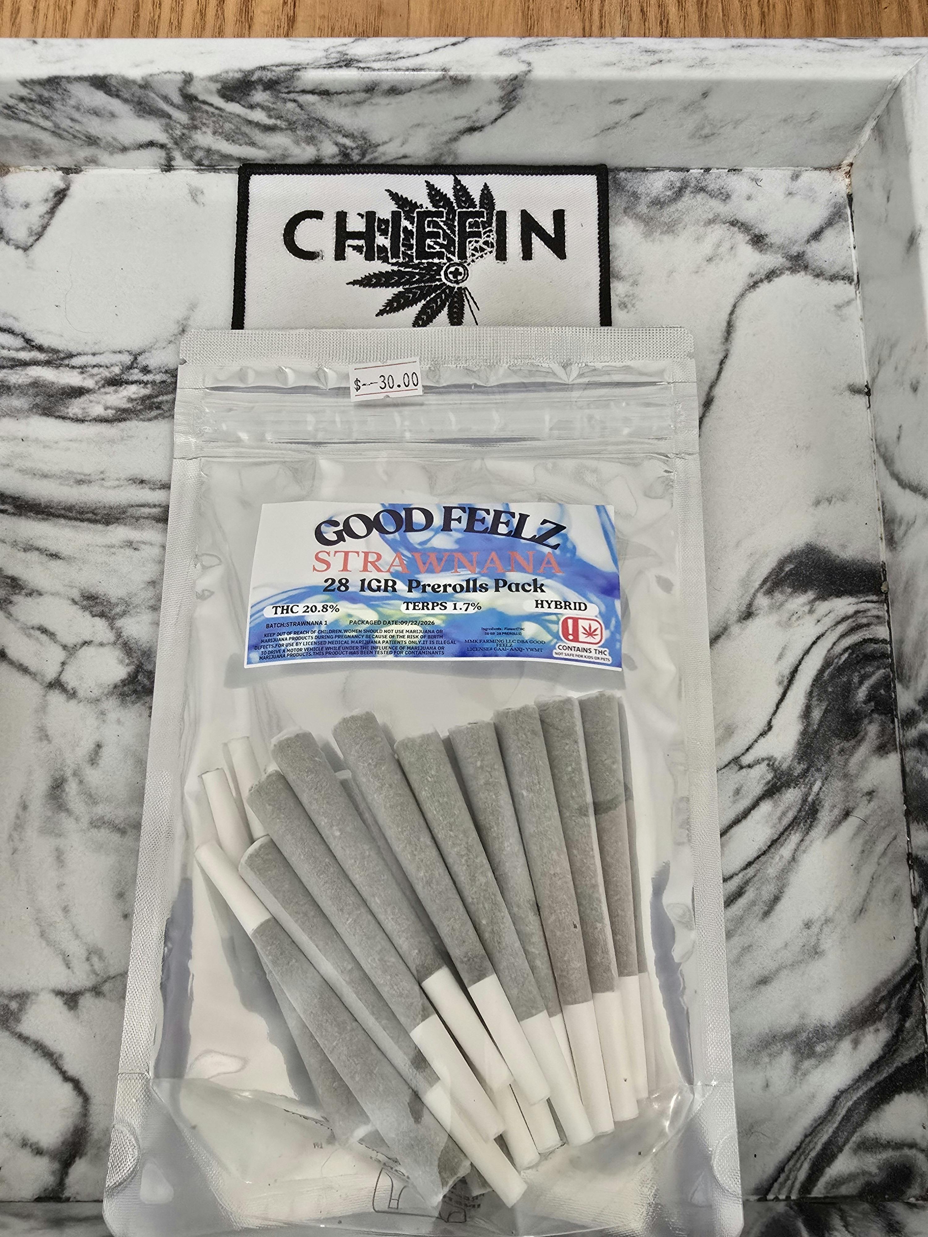 Good Feelz Strawnana Prerolls 28 Pack