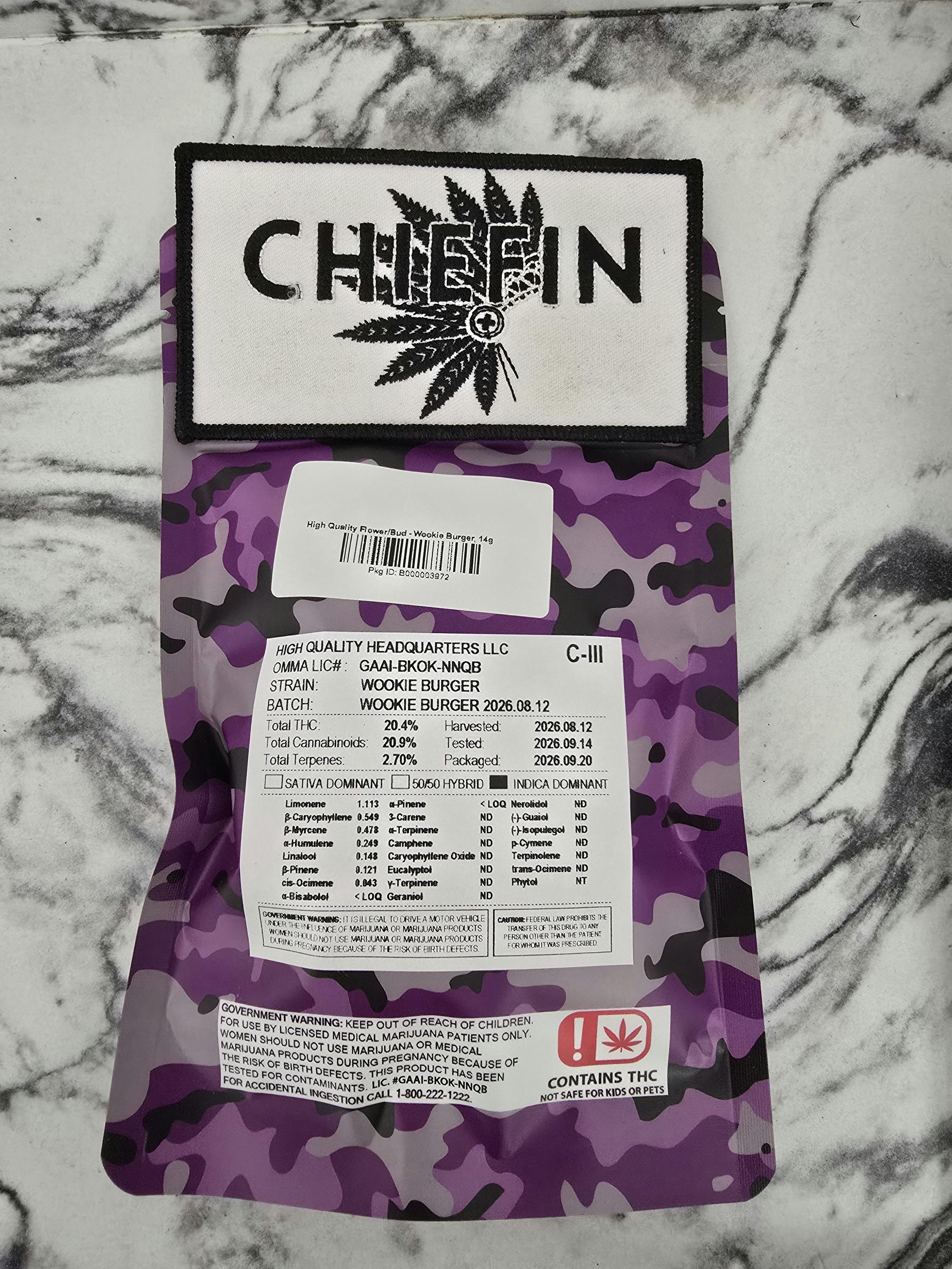 High Quality Flower/Bud - Wookie Burger, 14g