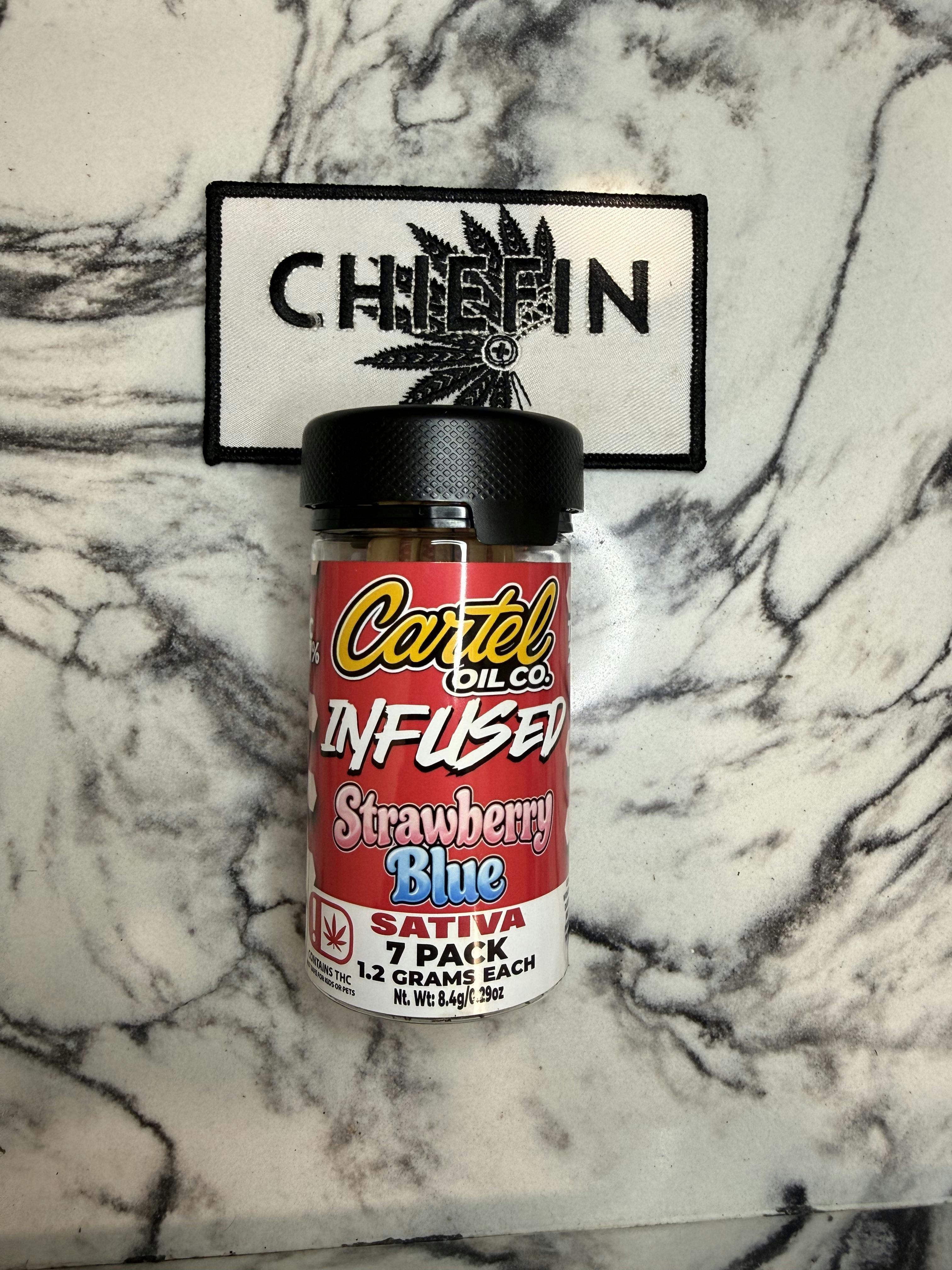 Cartel Oil Co | Infused Pre-Roll Bundle | Sativa | Strawberry Blue | 8.4g