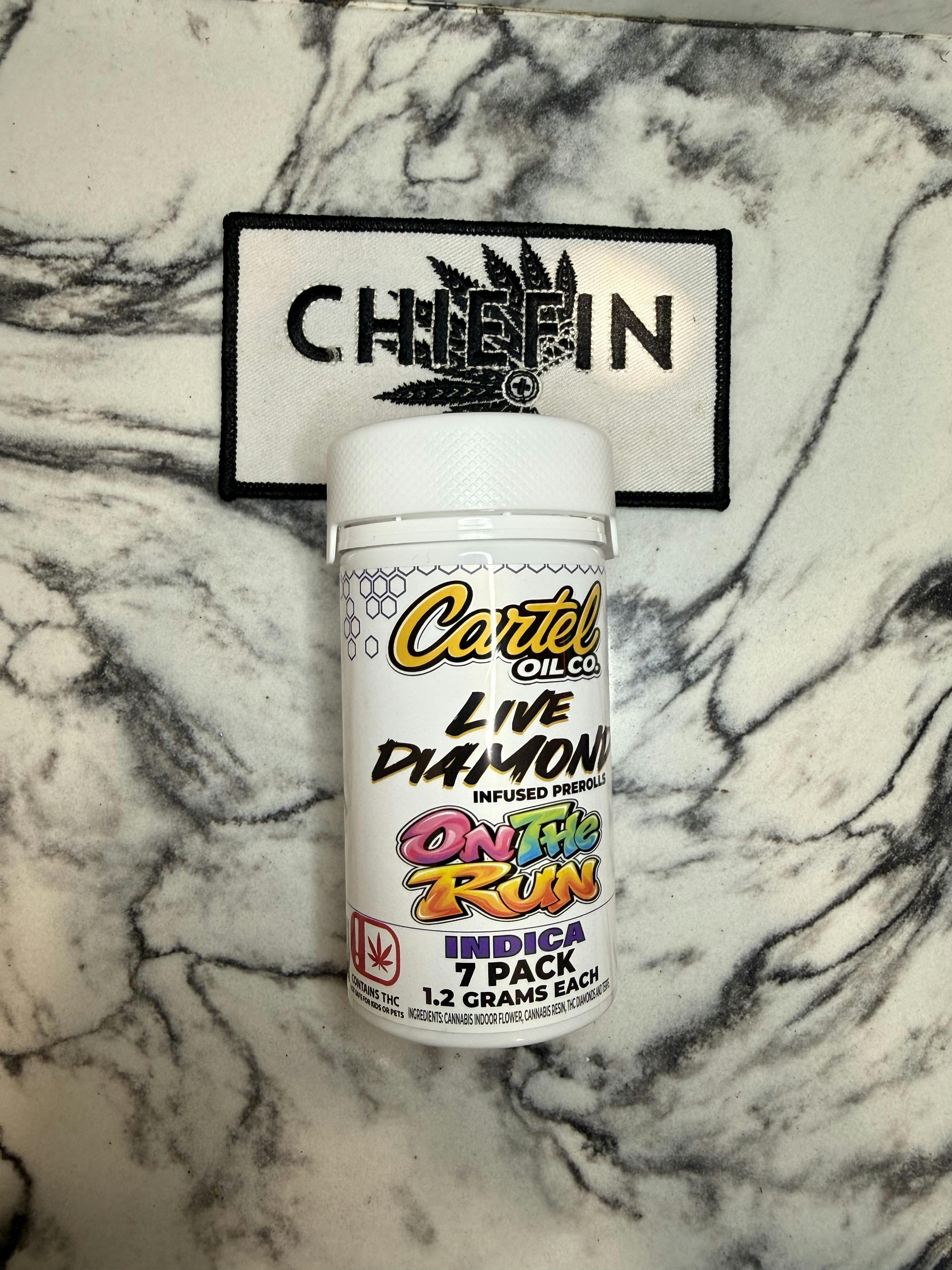 Cartel Oil Co | Diamond Infused Pre-Roll Bundle | Indica | On The Run | 8.4g