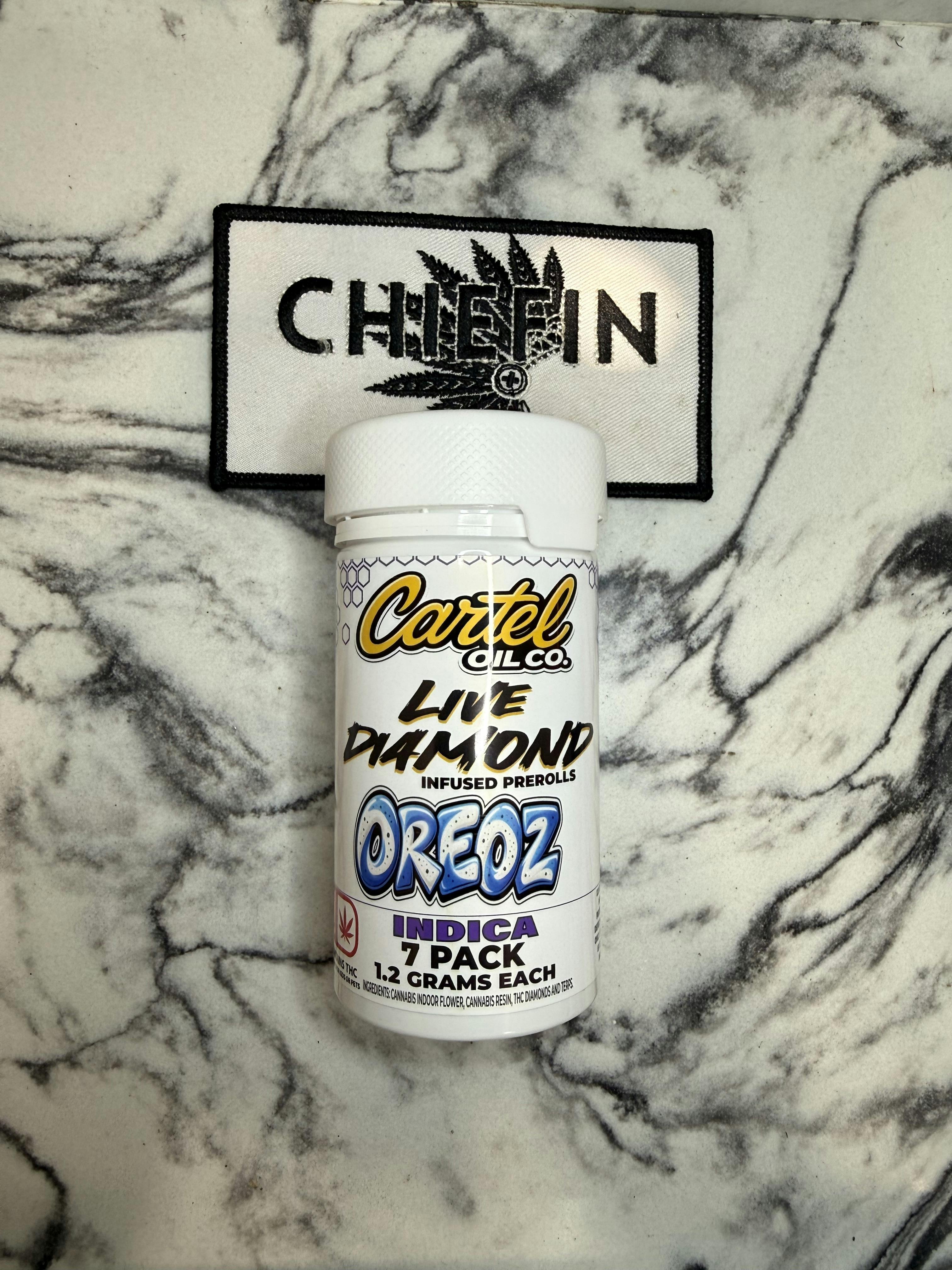 Cartel Oil Co | Diamond Infused Pre-Roll Bundle | Indica | Oreoz | 8.4g