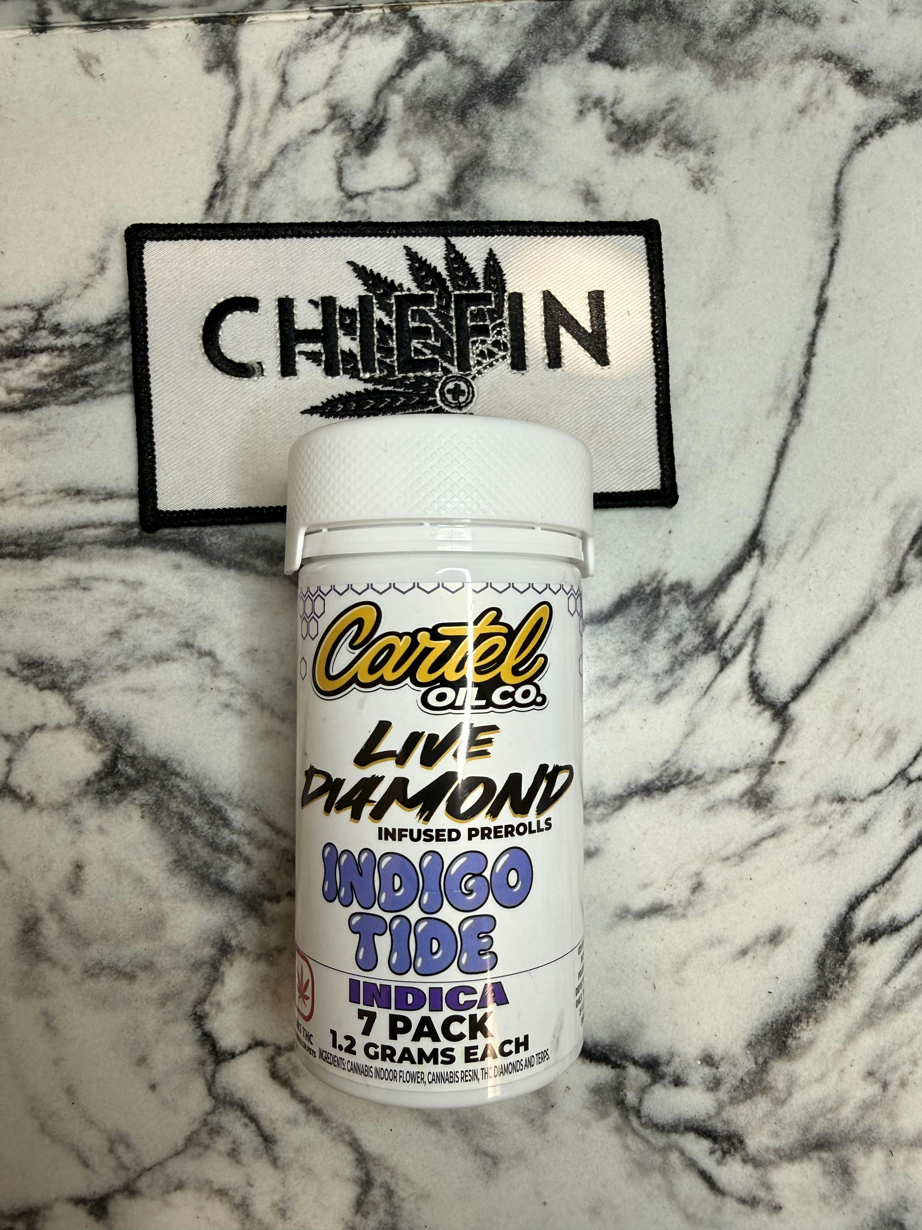 Cartel Oil Co | Diamond Infused Pre-Roll Bundle | Indica | Indigo Tide | 8.4g