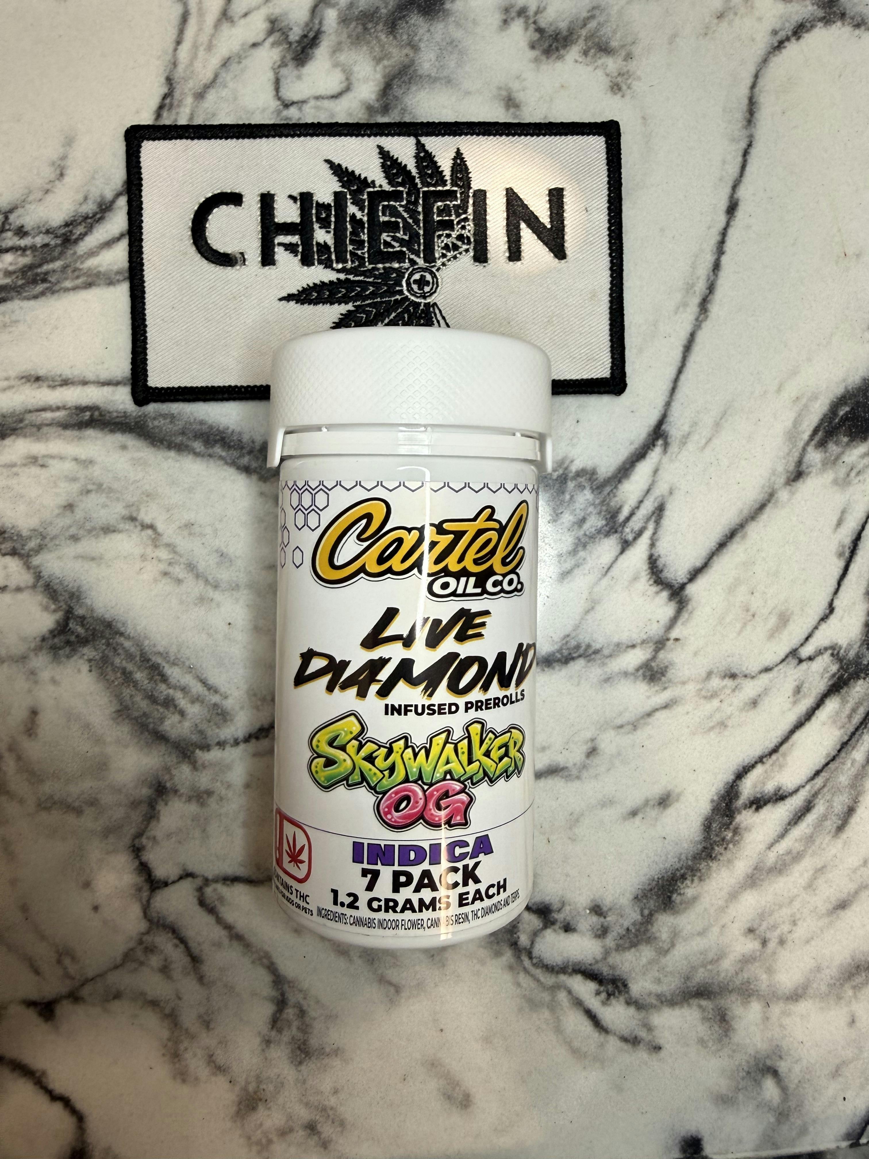 Cartel Oil Co | Diamond Infused Pre-Roll Bundle | Indica | Skywalker OG | 8.4g