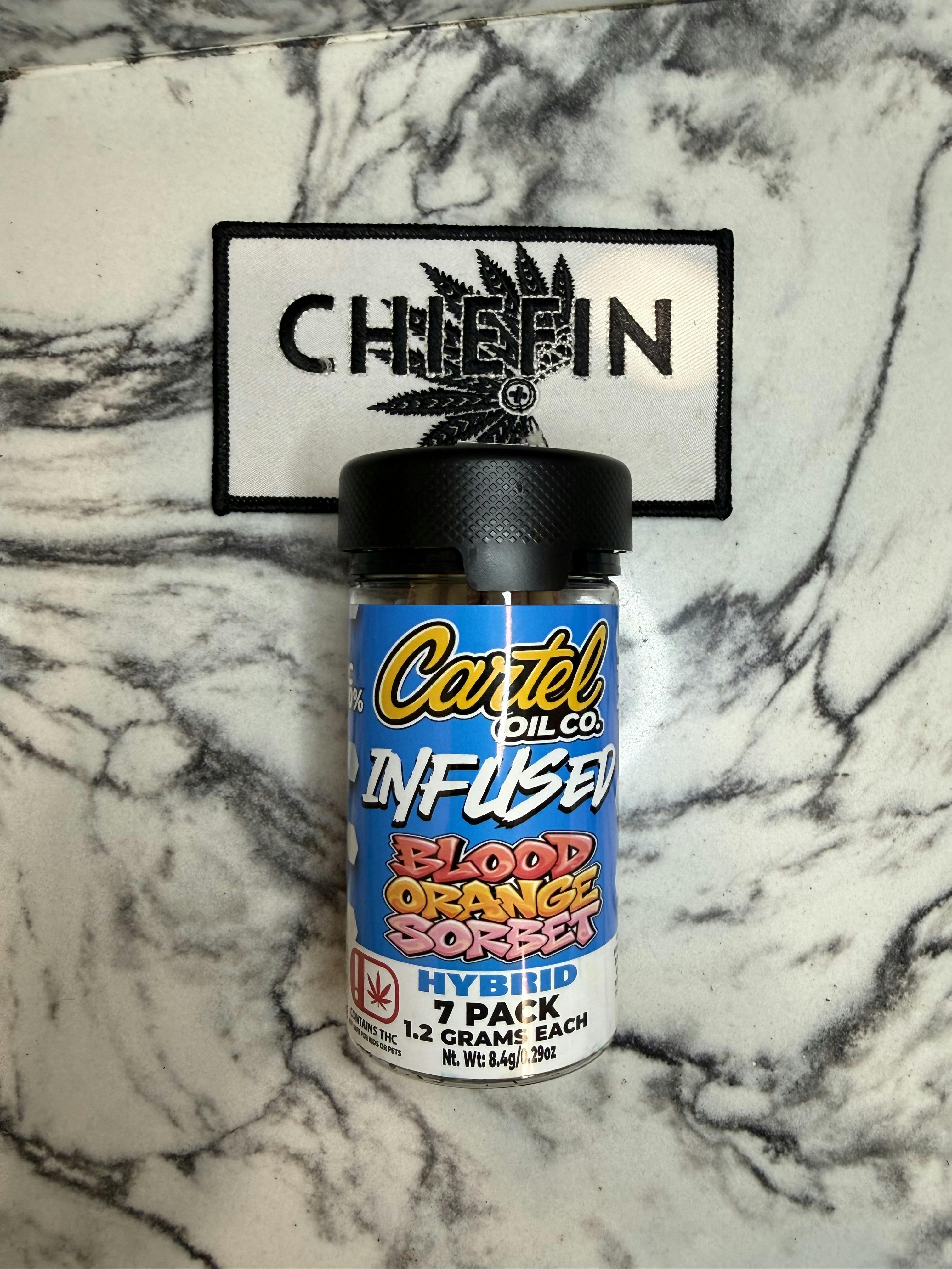 Cartel Oil Co | Infused Pre-Roll Bundle | Hybrid | Blood Orange Sorbet | 8.4g