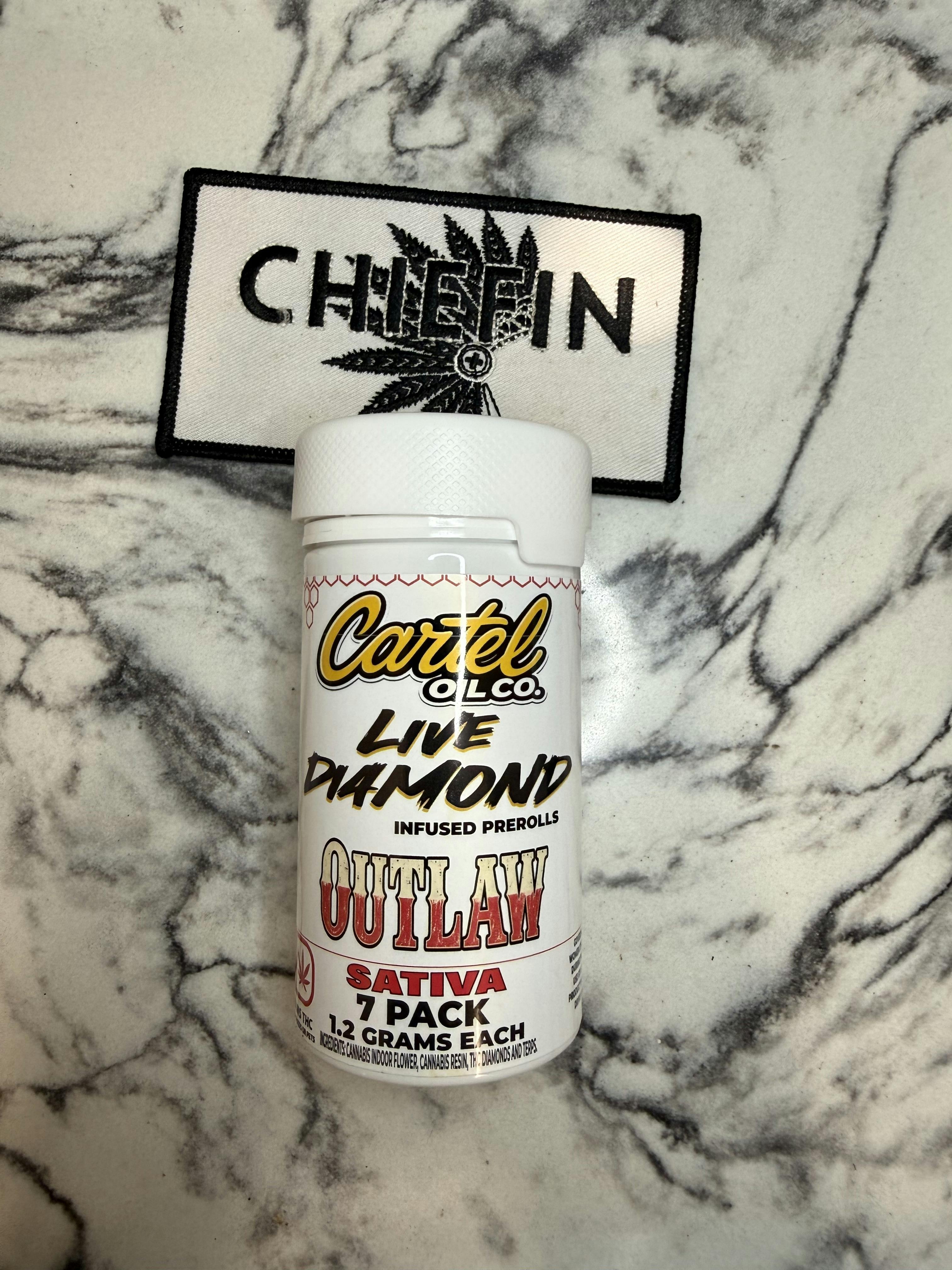 Cartel Oil Co | Diamond Infused Pre-Roll Bundle | Sativa | Outlaw | 8.4g