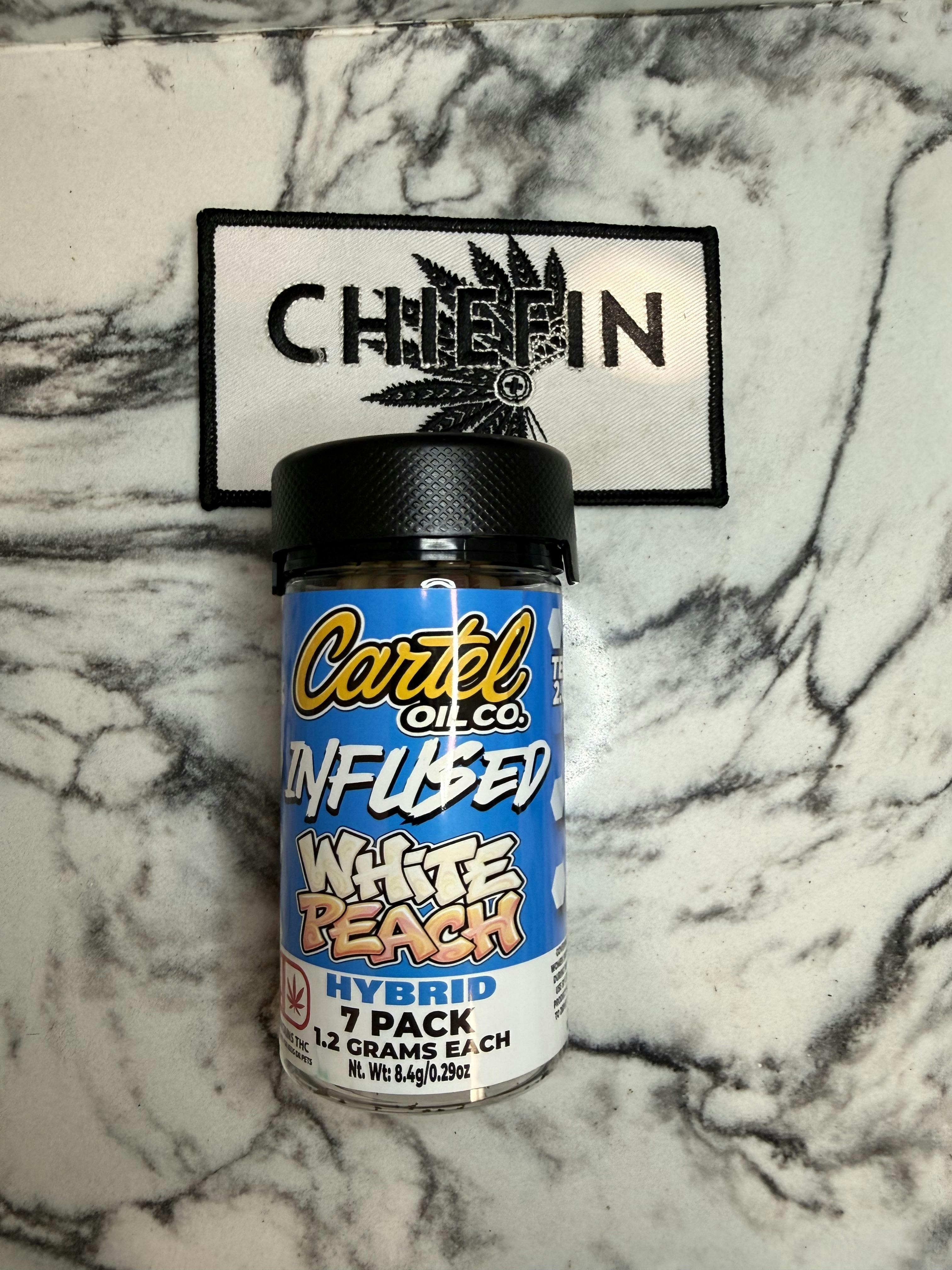 Cartel Oil Co | Infused Pre-Roll Bundle | Hybrid | White Peach | 8.4g