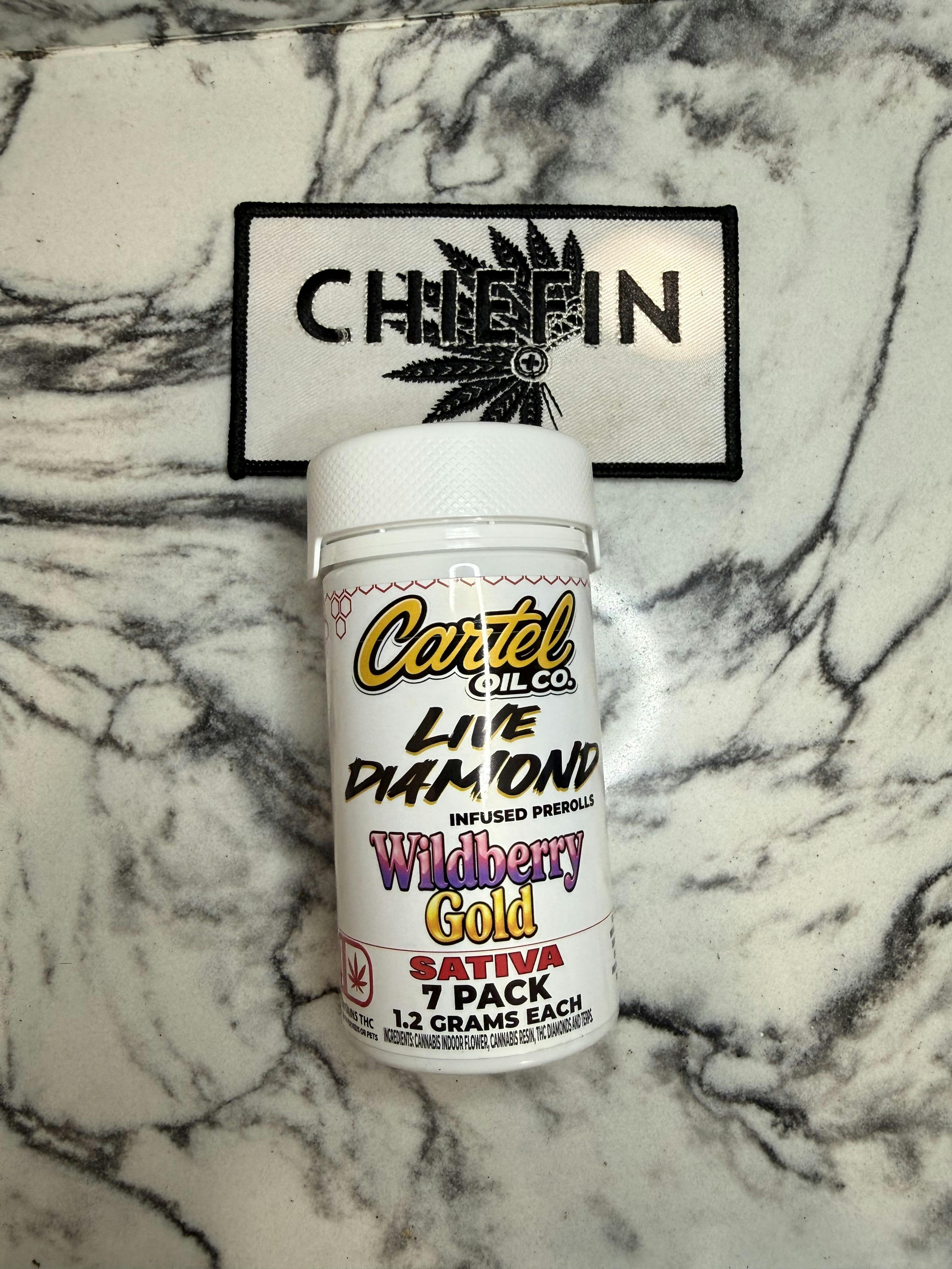 Cartel Oil Co | Diamond Infused Pre-Roll Bundle | Sativa | Wildberry Gold | 8.4g