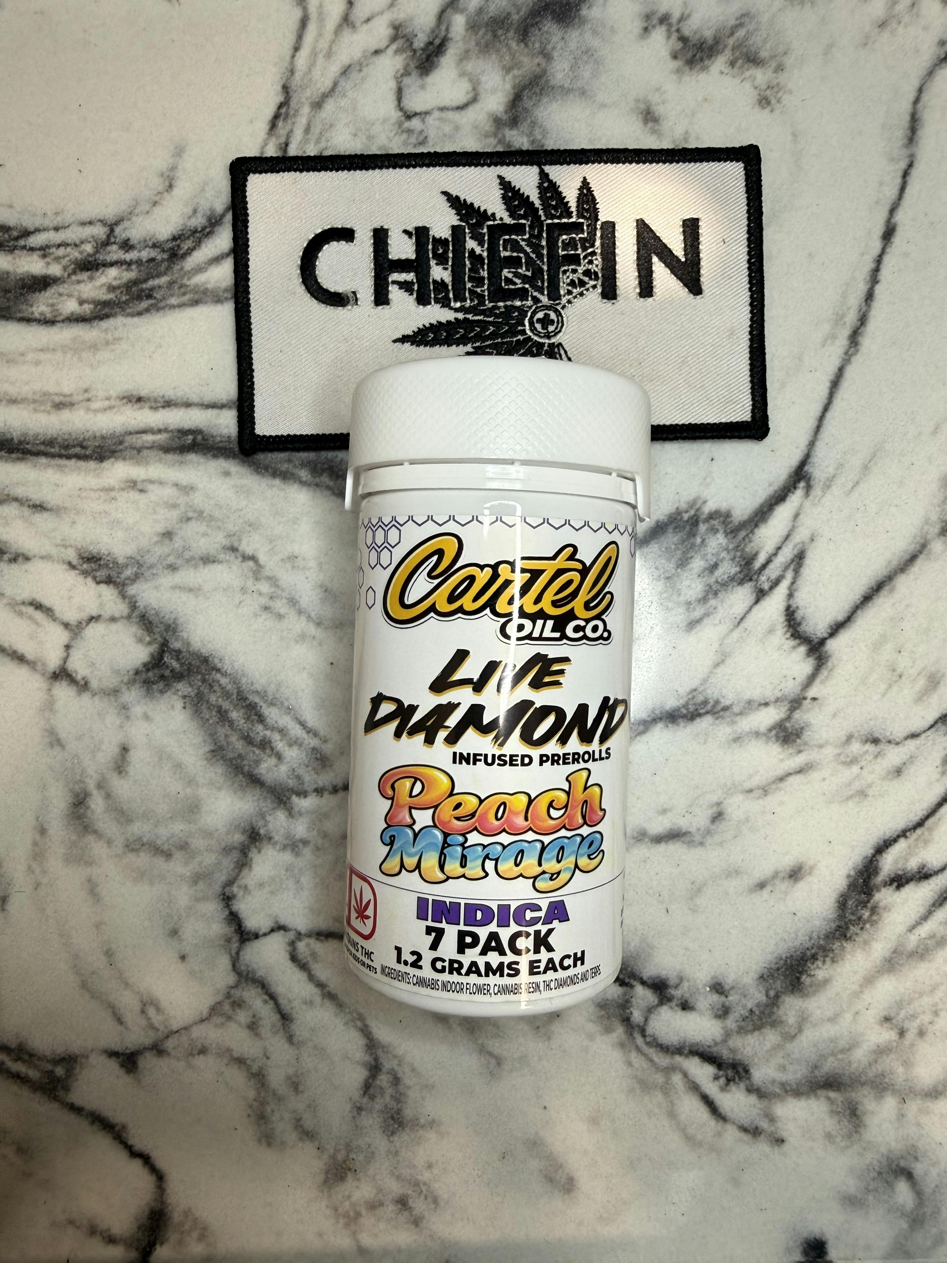 Cartel Oil Co | Diamond Infused Pre-Roll Bundle | Indica | Peach Mirage | 8.4g