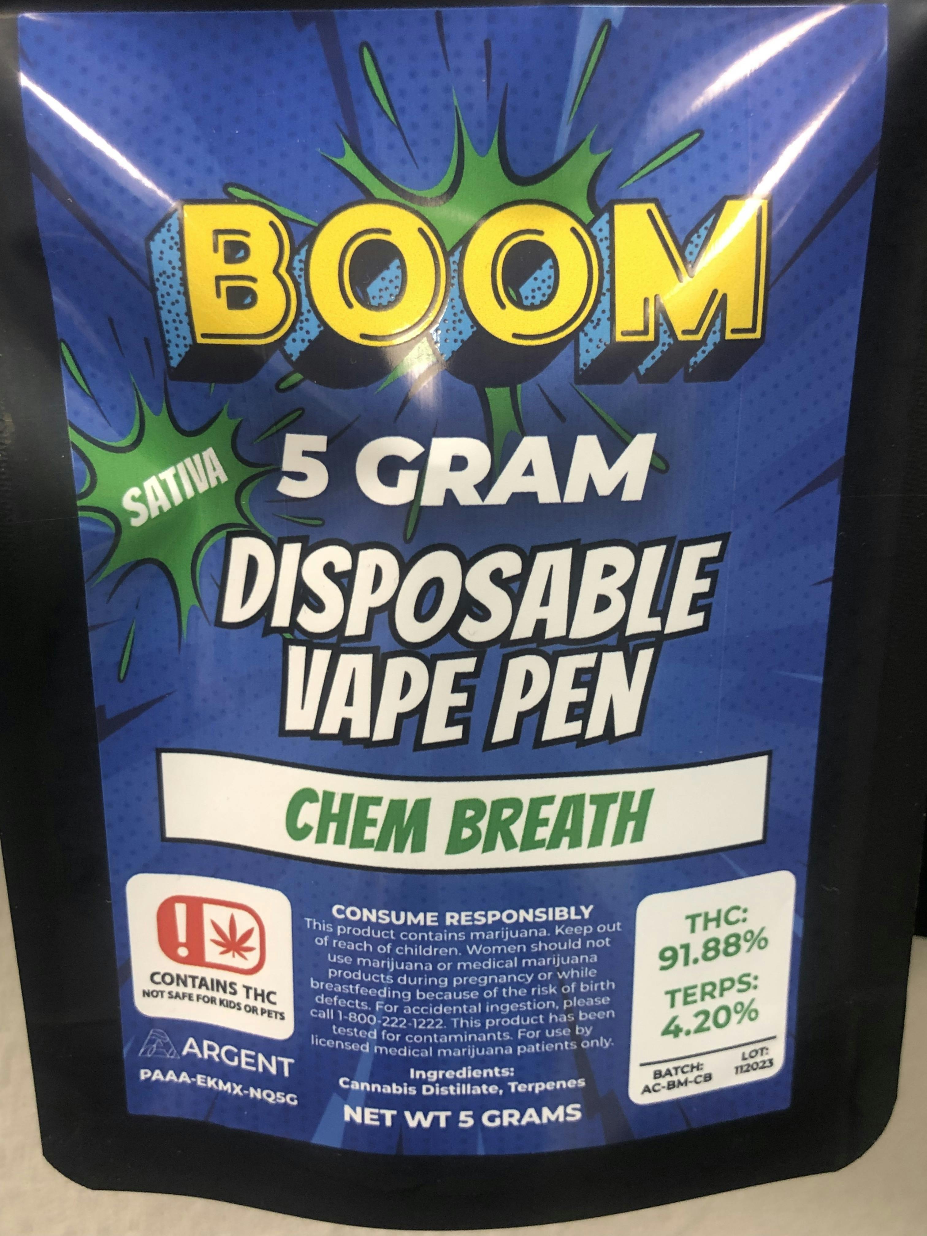 BOOM: CHEM BREATH 5GRAM DISPOSABLE