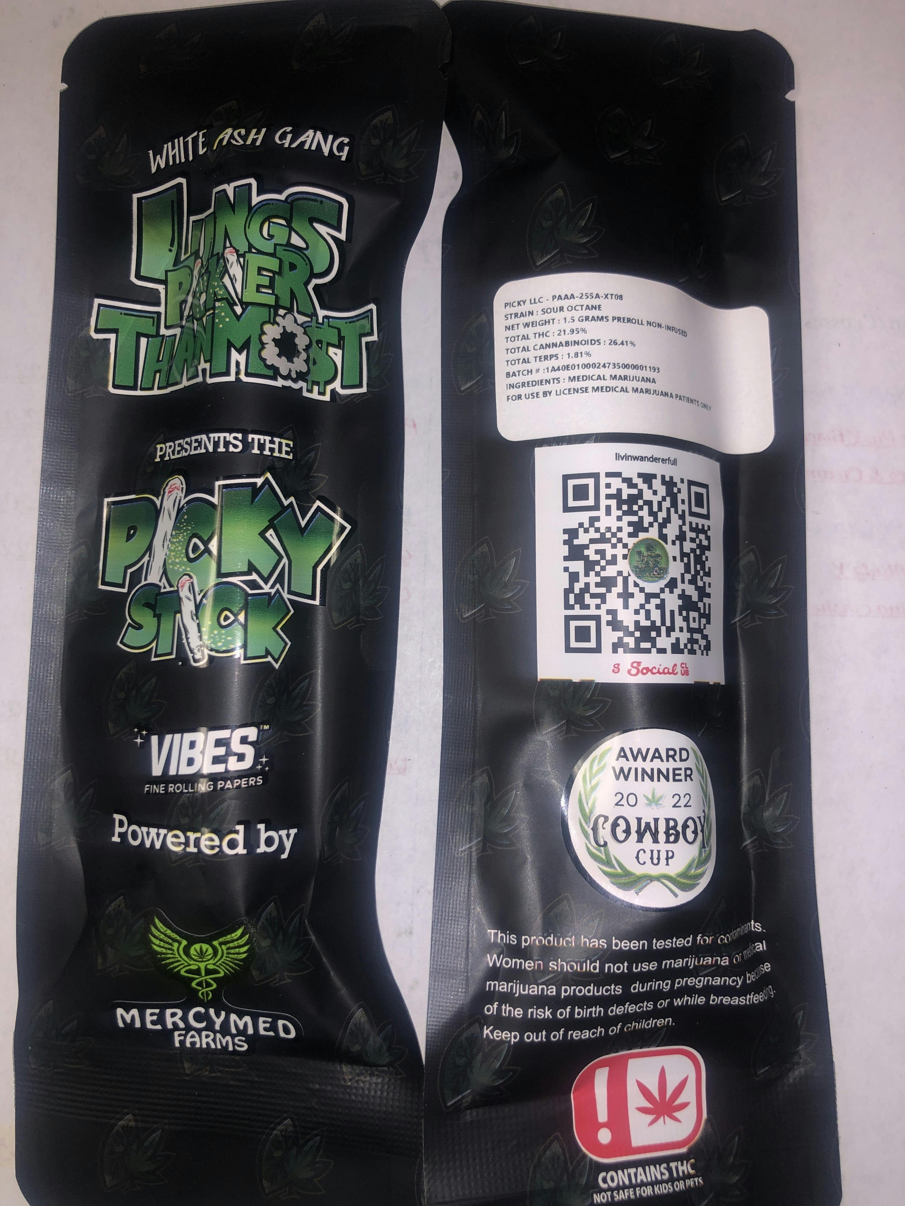 PICKY STICK: SOUR OCTANE 1.5GRAM JOINT