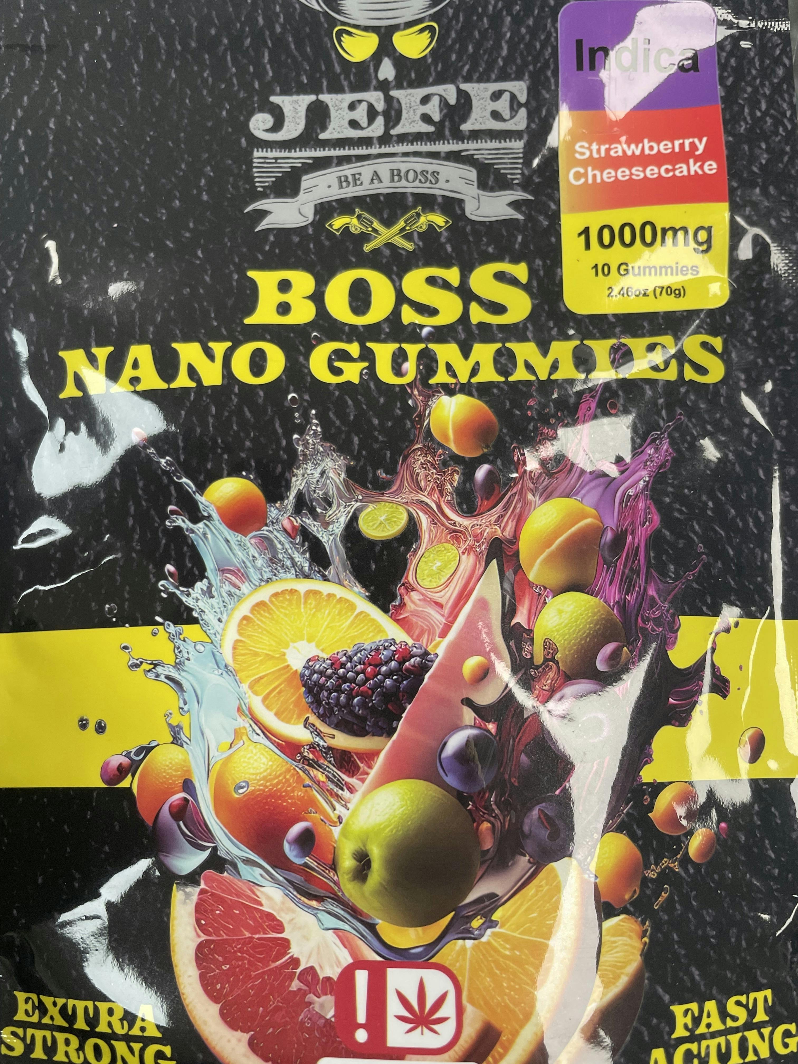Strawberry Cheesecake Jefe BOSS NANO Gummies 1000mg (Indica) by Noble Nectar