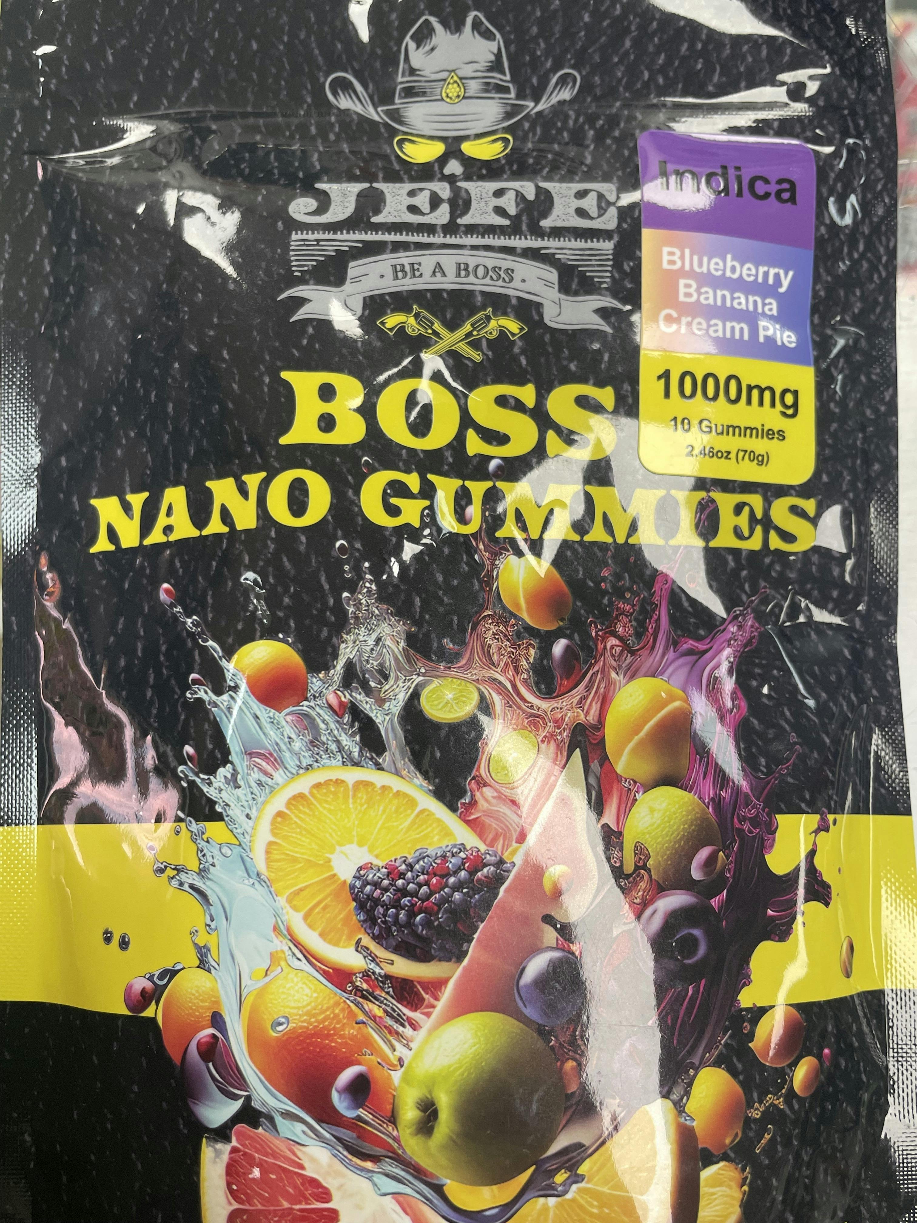 Blueberry Banana Cream Pie Jefe BOSS NANO Gummies 1000mg (Indica) by Noble Nectar
