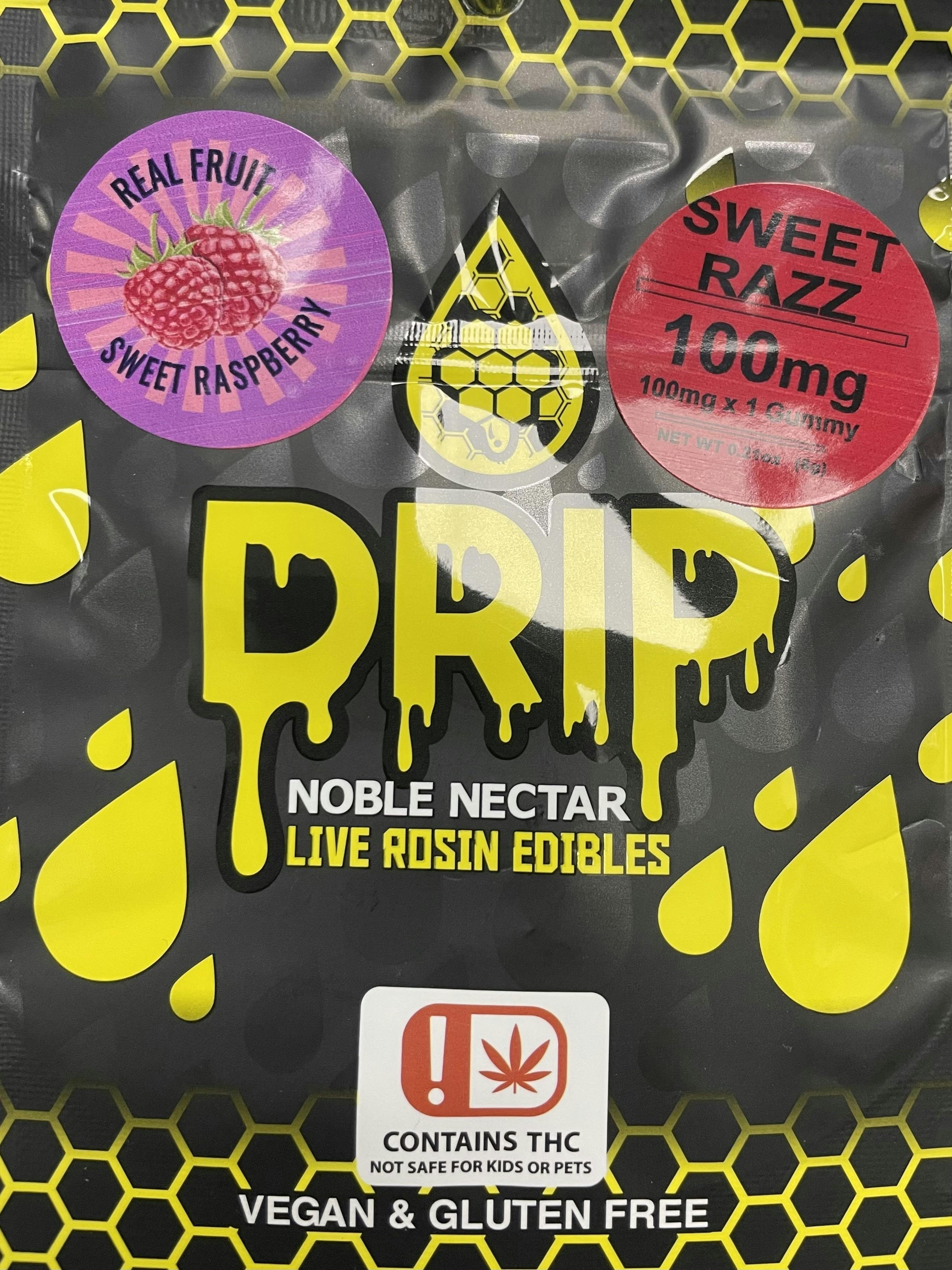 NOBLE NECTAR: SWEET RAZZ LIVE ROSIN SINGLE 100MG GUMMY at GREEN ST . Dispensary