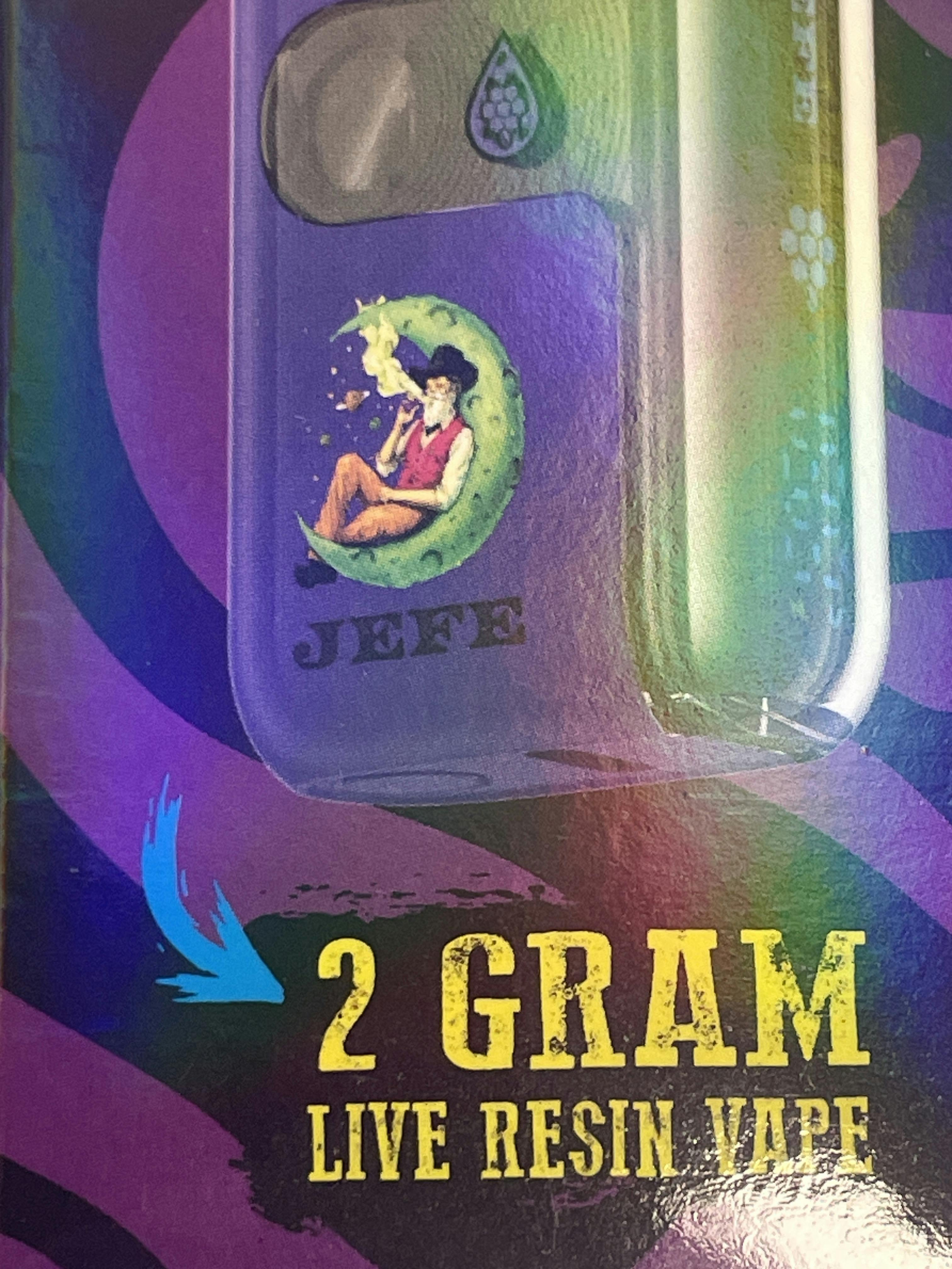 JEFE: 2G LIVE RESIN DISPOSABLES $25,2/45,3/60 (DIFFERENT STRAINS TO CHOOSE FROM)