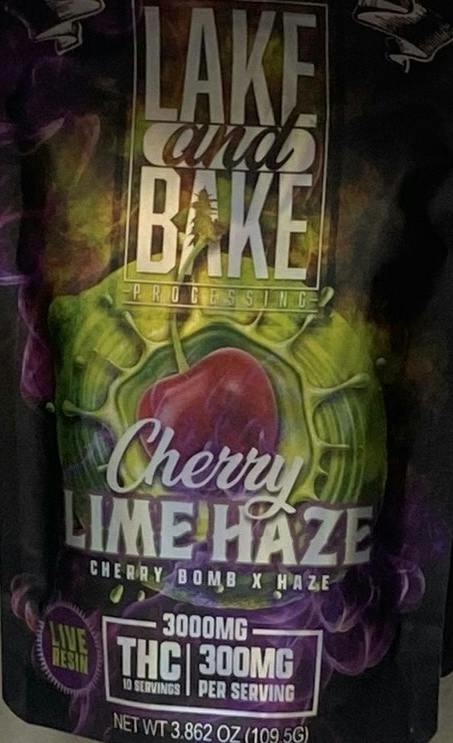 LAKE & BAKE: CHERRY LIME HAZE LIVE RESIN GUMMIES 3000MG