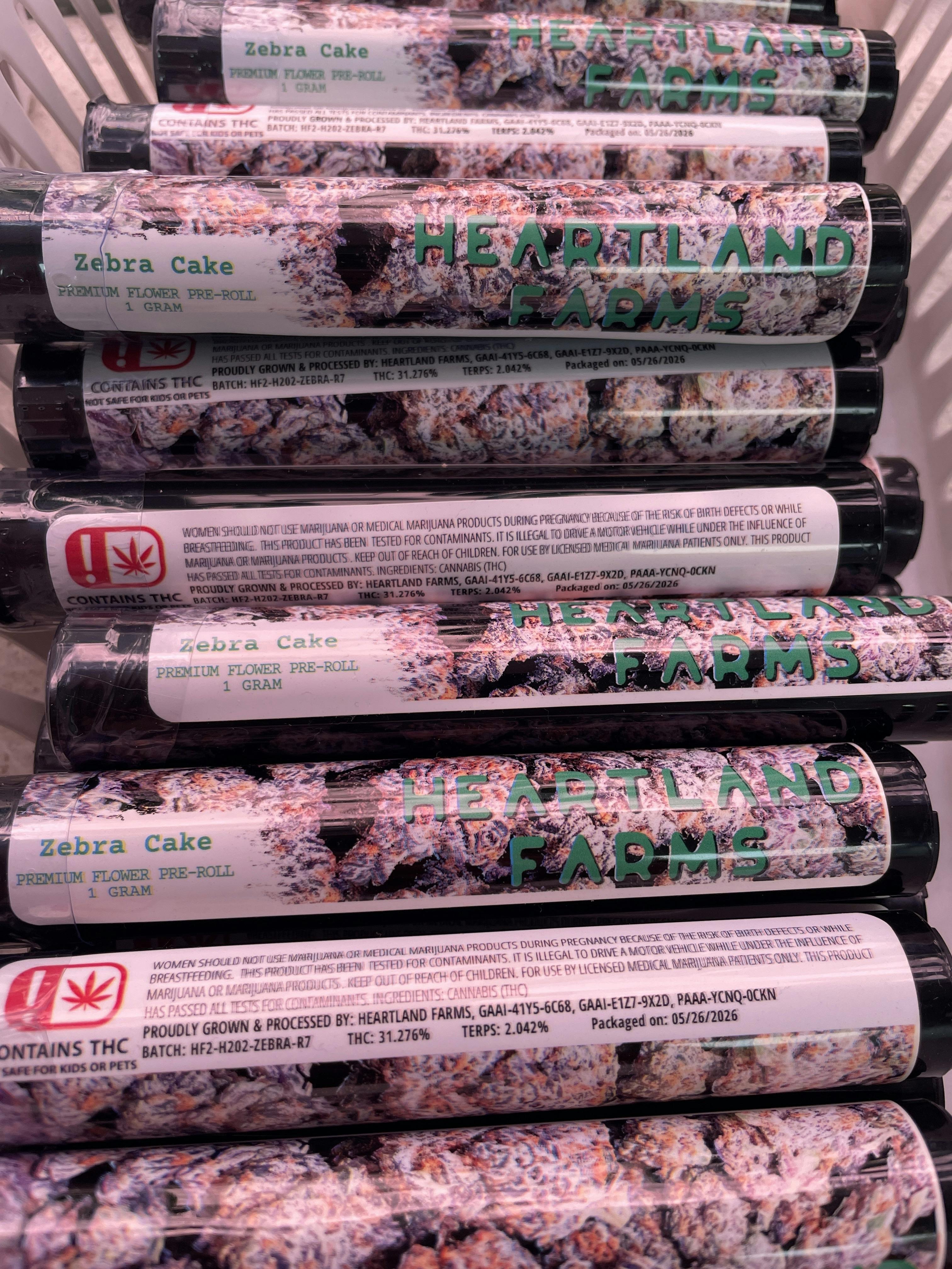 Heartland Farms - Zebra Cake Premium Pre-Roll 1g by Heartland Farms