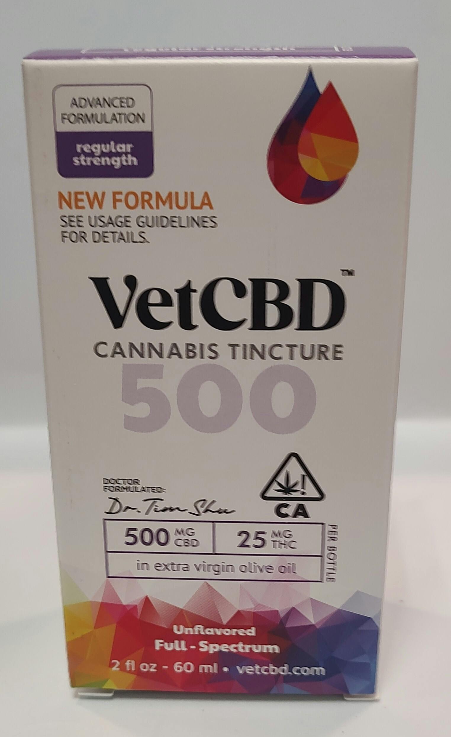 VetCBD, Regular Strength 20:1 Tincture, 500mg, 2oz