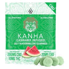 20:1 Watermelon | CBD:THC | 200mg CBD/10mg THC | 10-pack by KANHA