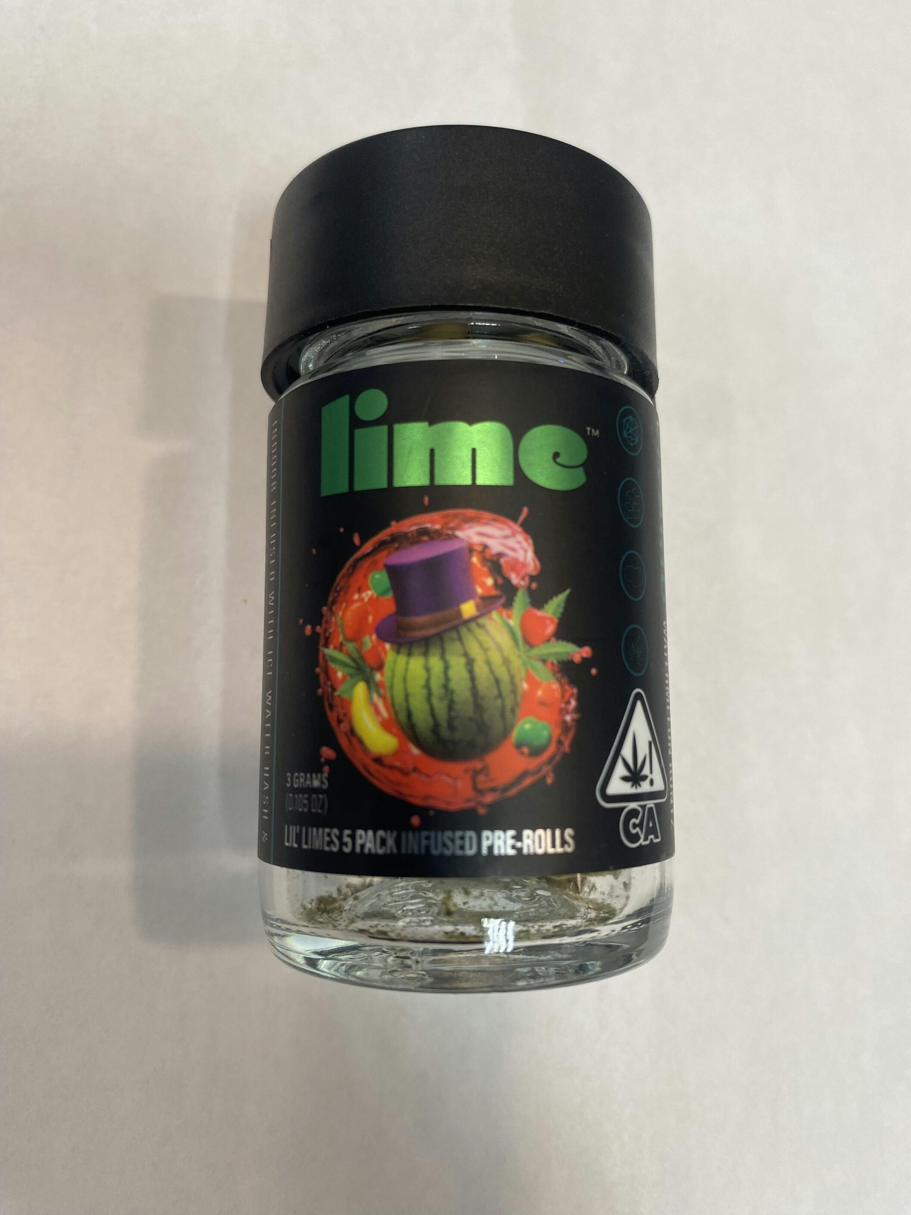 Watermelon Runtz | Lil' Limes Infused Pre Rolls | 0.6g each | 5pk