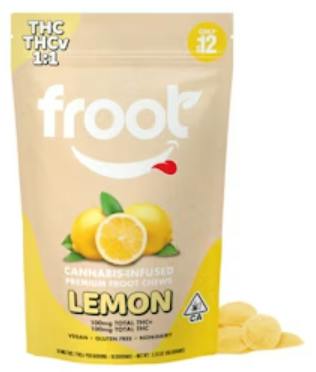 Froot Lemon 1:1 THCv:THC Gummies - 100mg THCv: 100mg THC by FROOT