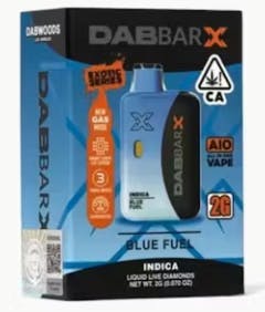 VAPE - DABBAR X LIQUID LIVE DIAMONDS BLUE FUEL 2G