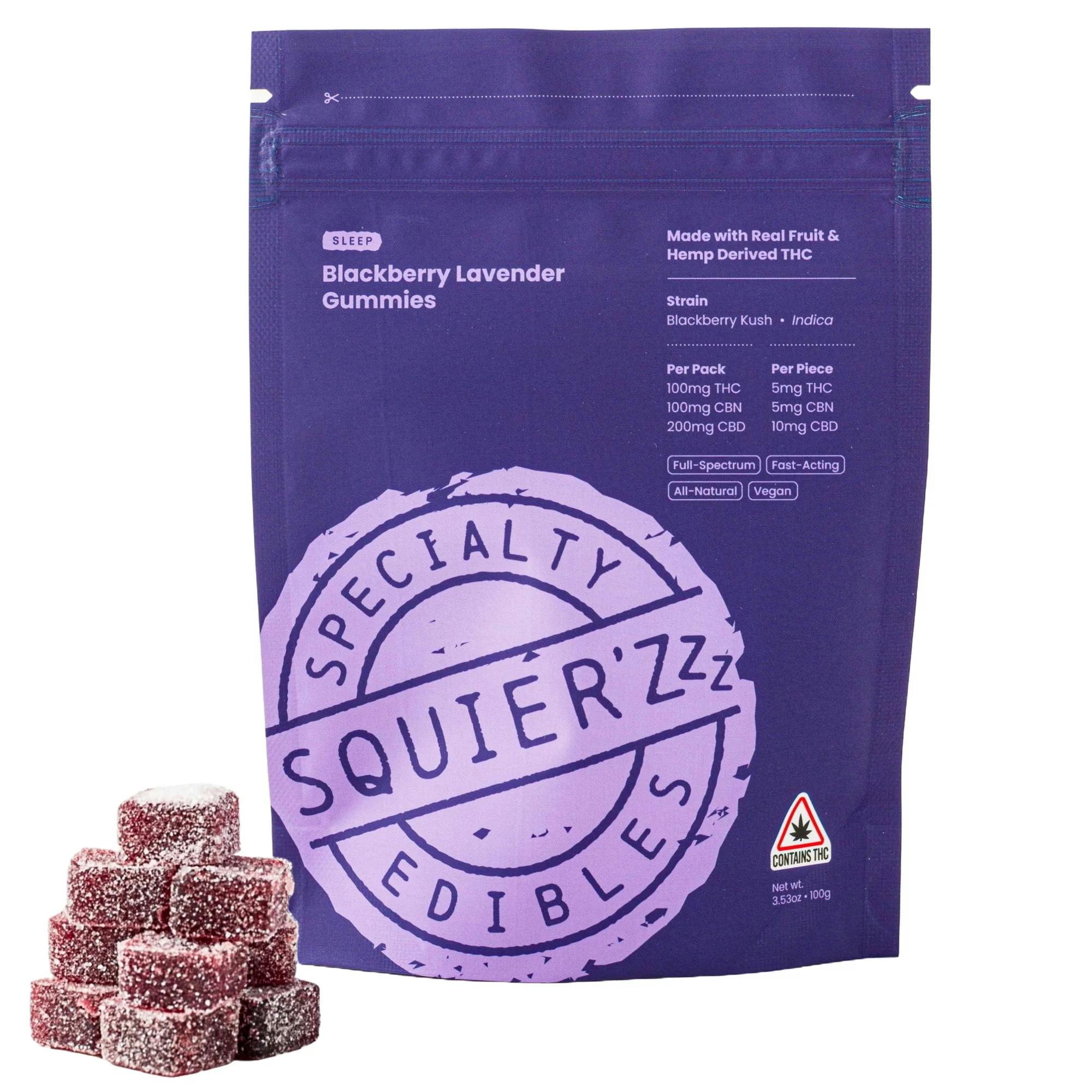 Blackberry Lavender - 100mg THC/100mg CBN/100mg CBD Hash Rosin - Gummies by Squier's Specialty Edibles
