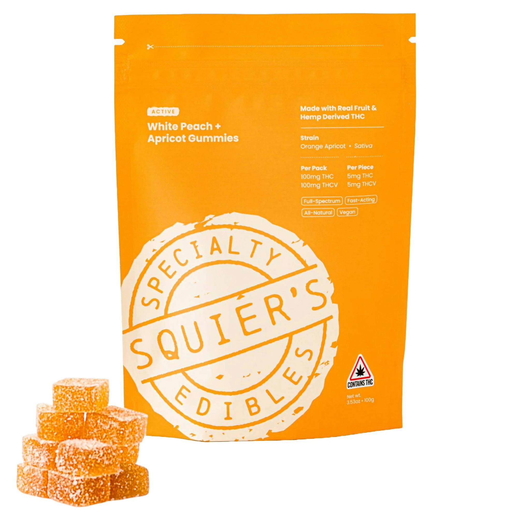200mg Hash Rosin Gummy - White Peach & Apricot Active