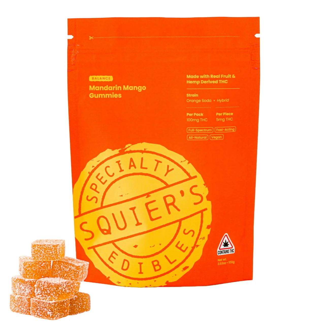 100mg Hash Rosin Gummy - Mandarin Mango Balance