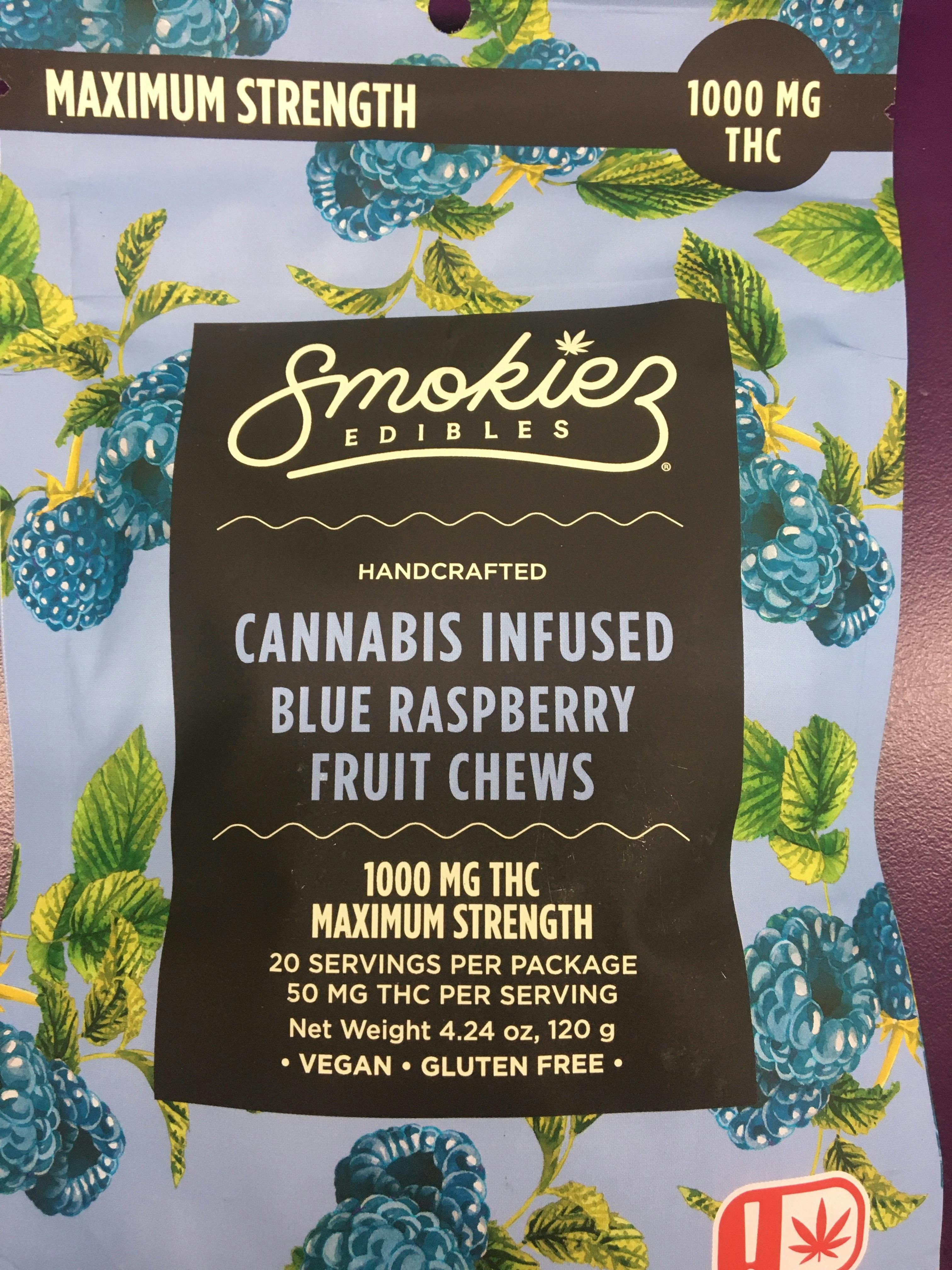 Blue Raspberry Gummies | 1000mg | 20ct | 50mg/ea by Smokiez Edibles