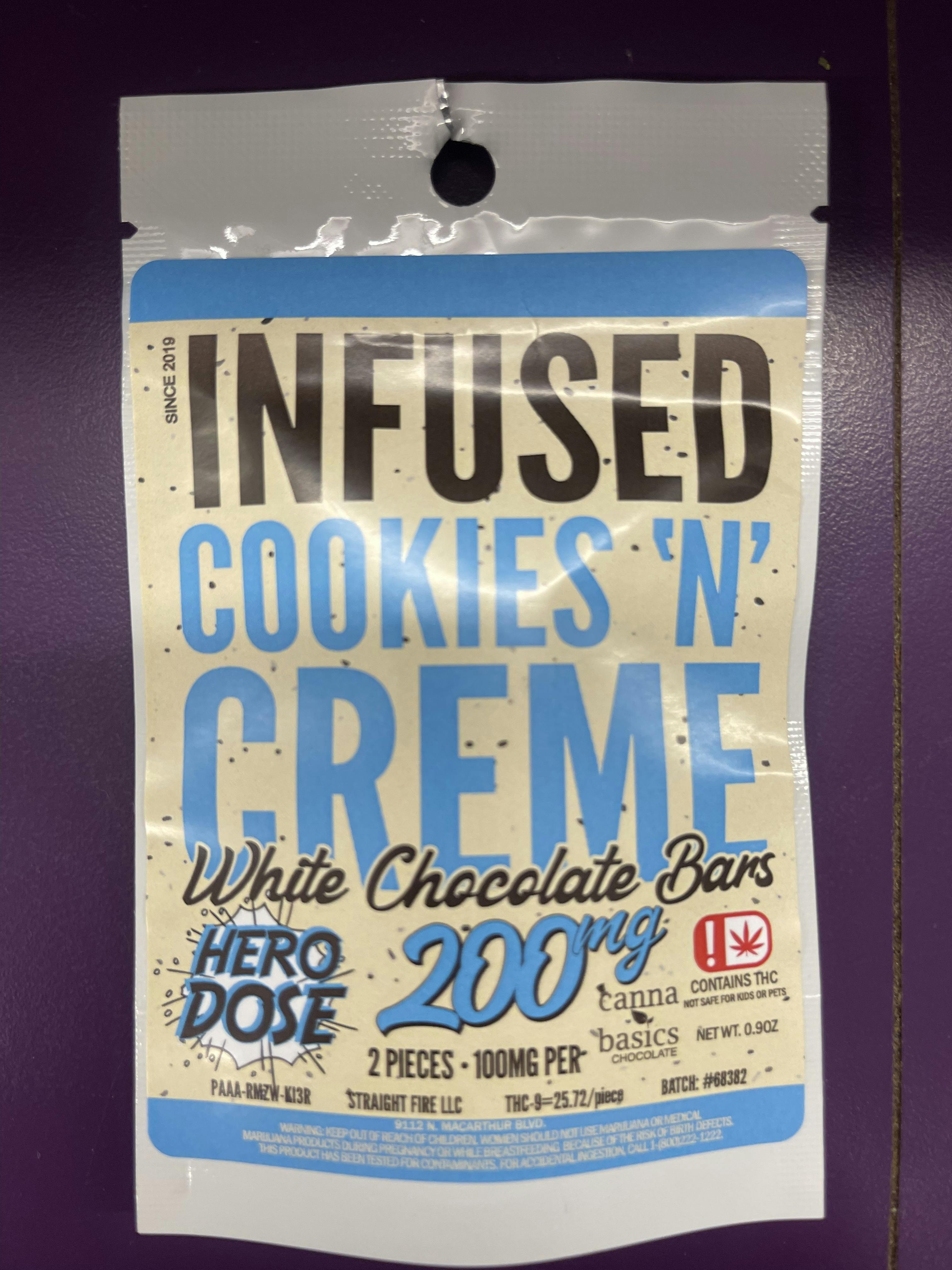 200mg - Cookies N Creme, White Chocolate Bars by CANNA BASICS