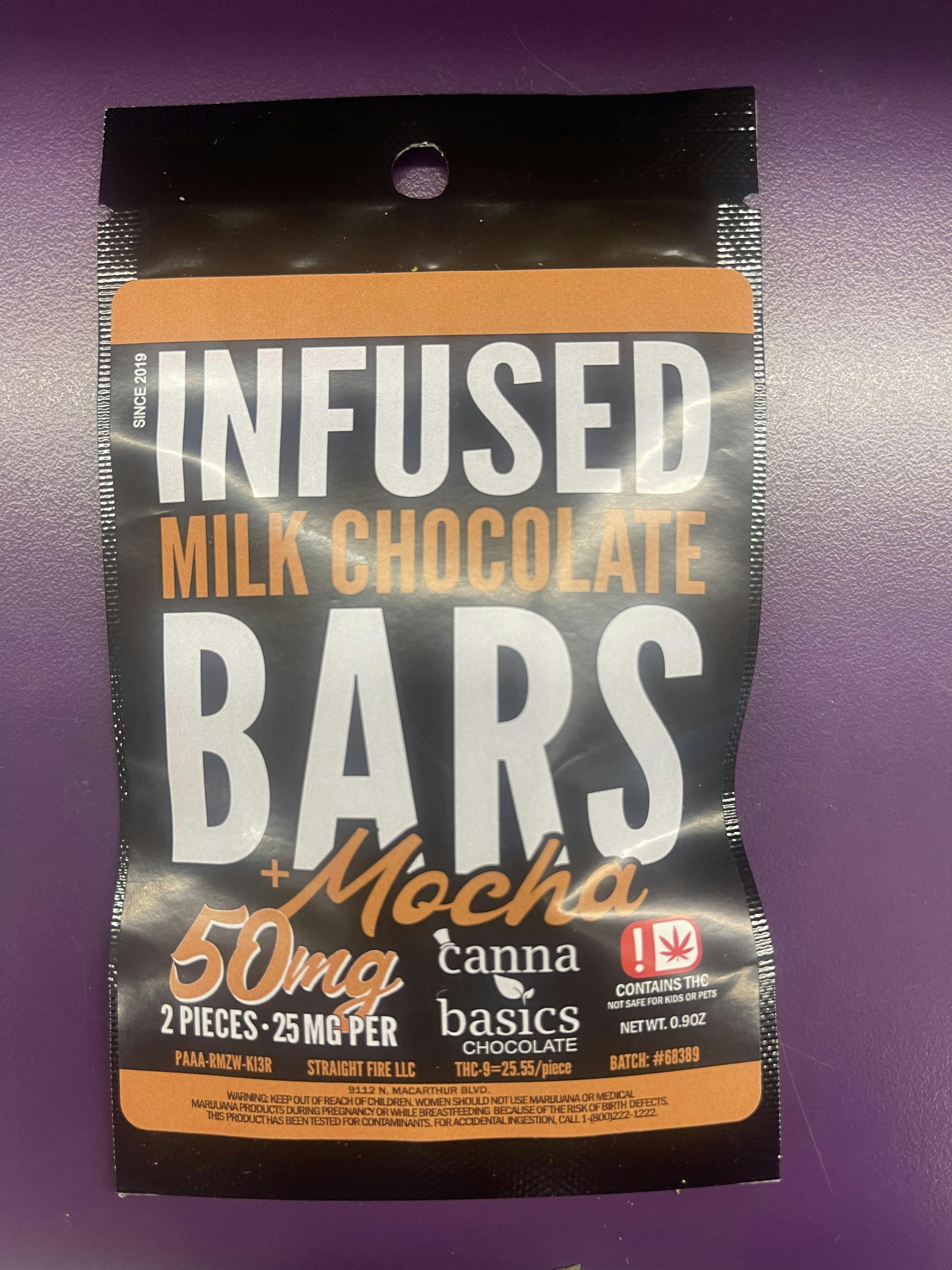 50mg Infused Milk Chocolate Bars/Mocha
