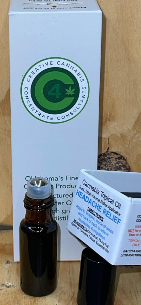 75mg | Topical Oil | Headache Relief | Full Spectrum at Black Purple Kush