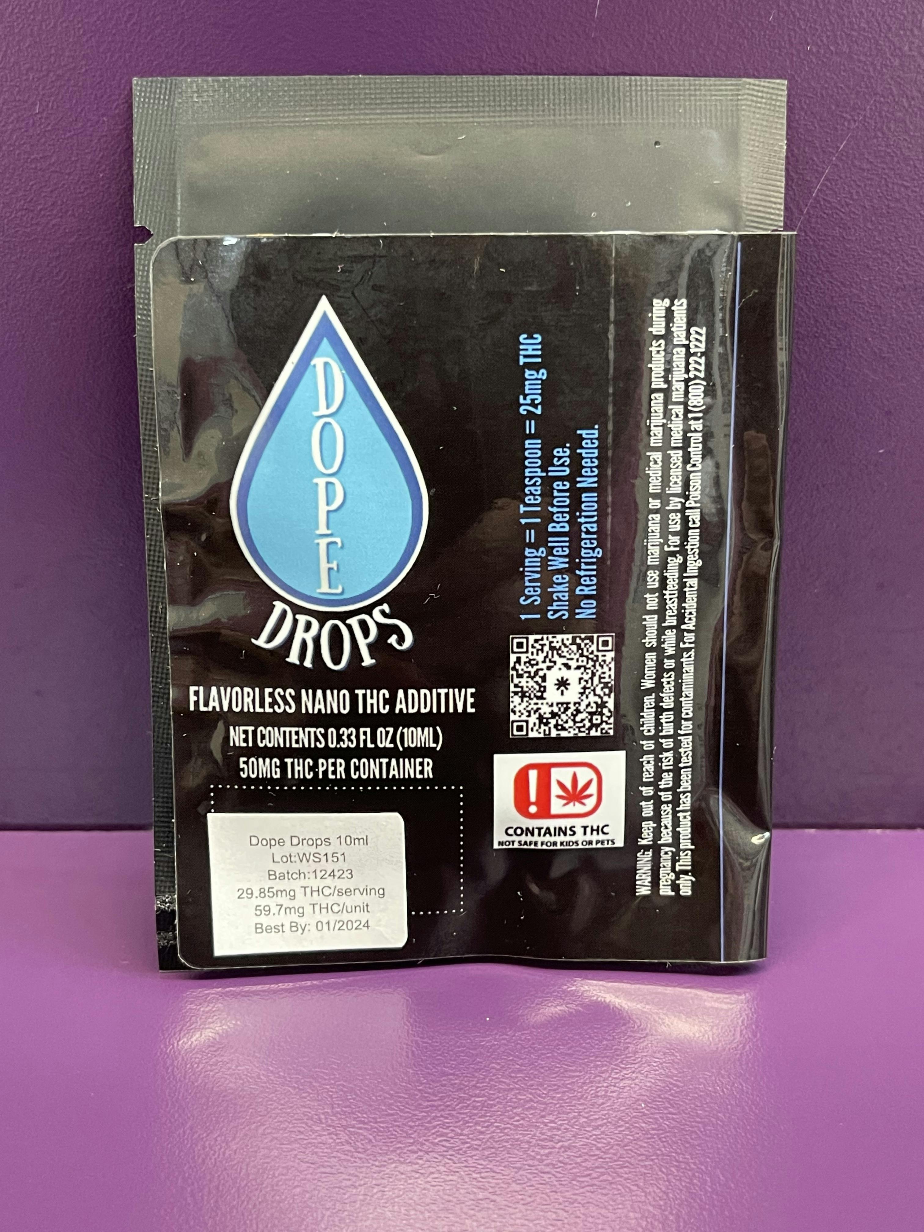 Dope Drops | Flavorless Nano THC Additive | 50 mg Packet at Black Purple Kush