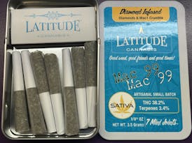 Latitude | Mac 99 | 3.5g | Diamonds & Mac 1 Crumble - Infused Preroll | 7 Mini Joints | 3.4% Terps