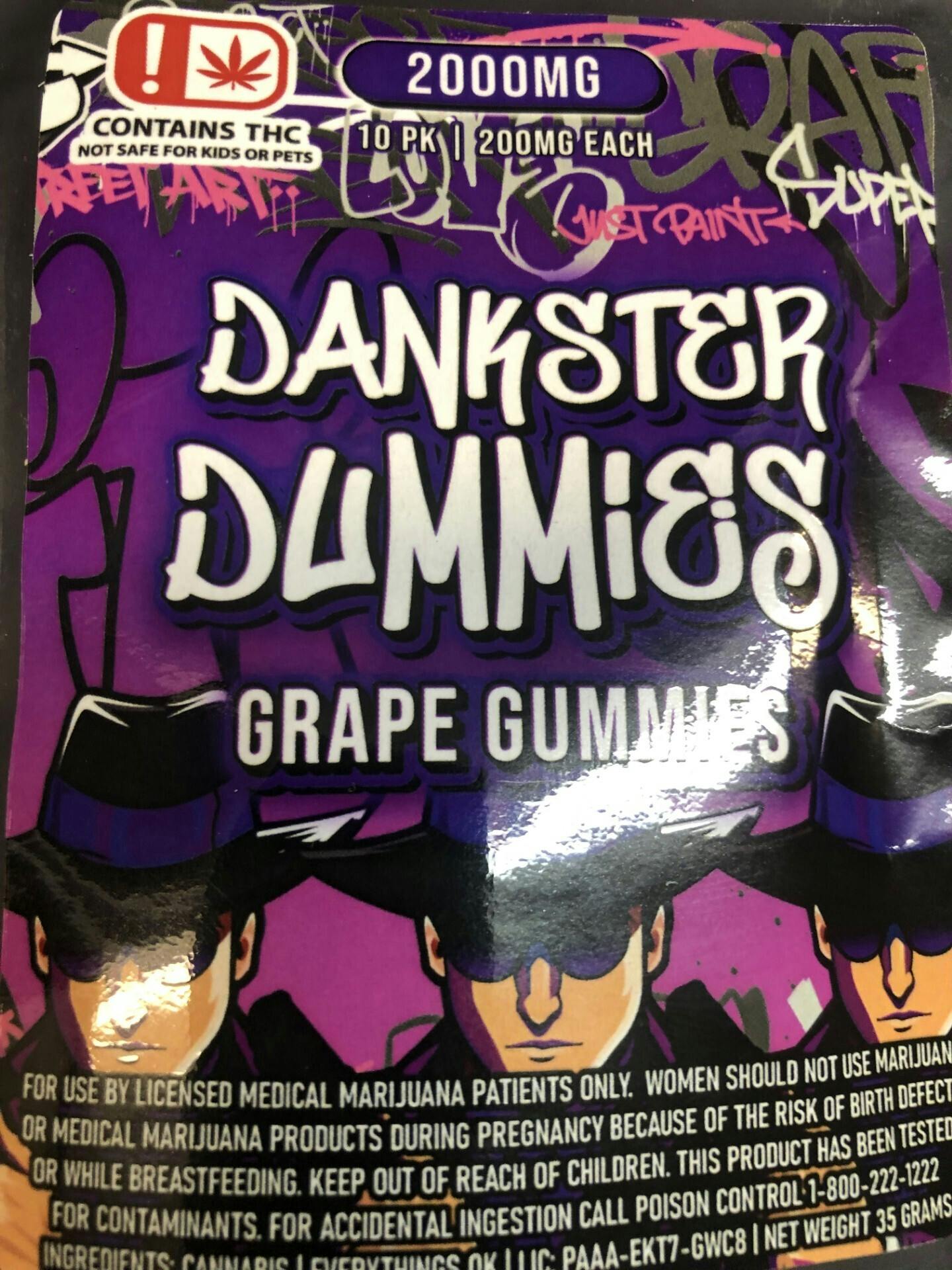 Grape Dankster Gummies | Gummies | 10pk | 200mg/ea