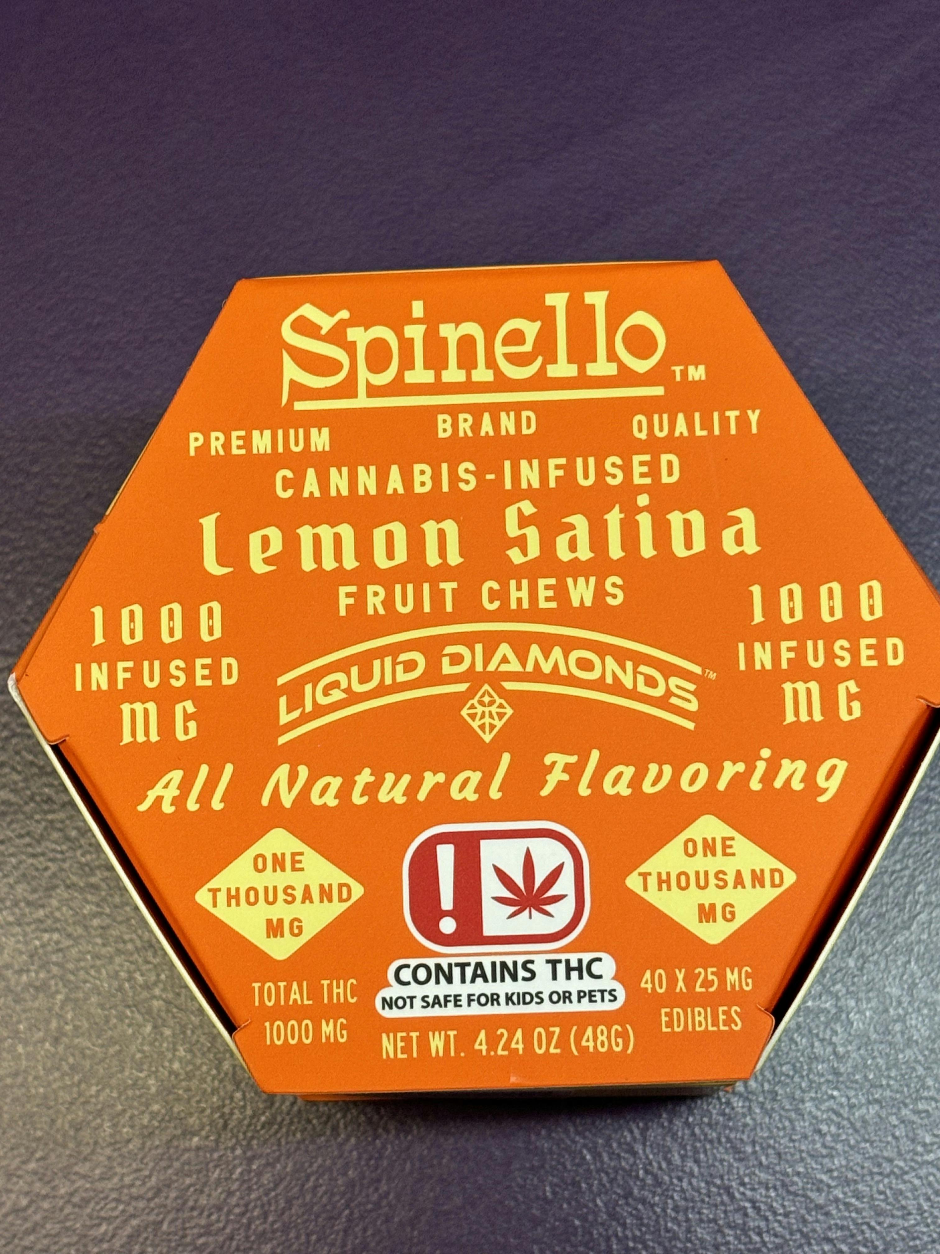 Lemon Sativa Liquid Diamond Fruit Chews | 1000mg | 40ct | 25mg/ea