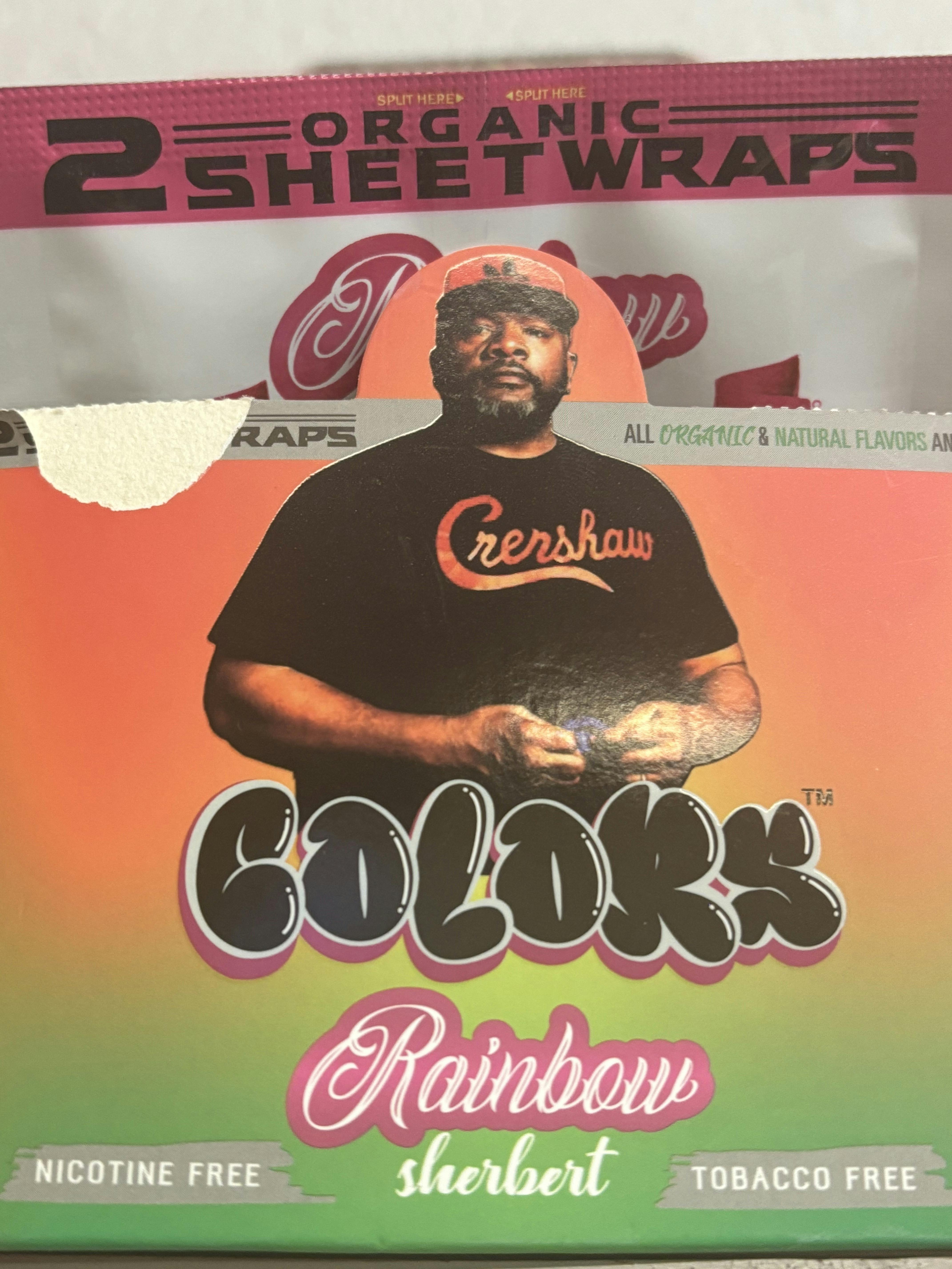 2 Pack | Organic | Colors Wraps | Rainbow Sherbet | Tobacco Free at Black Purple Kush