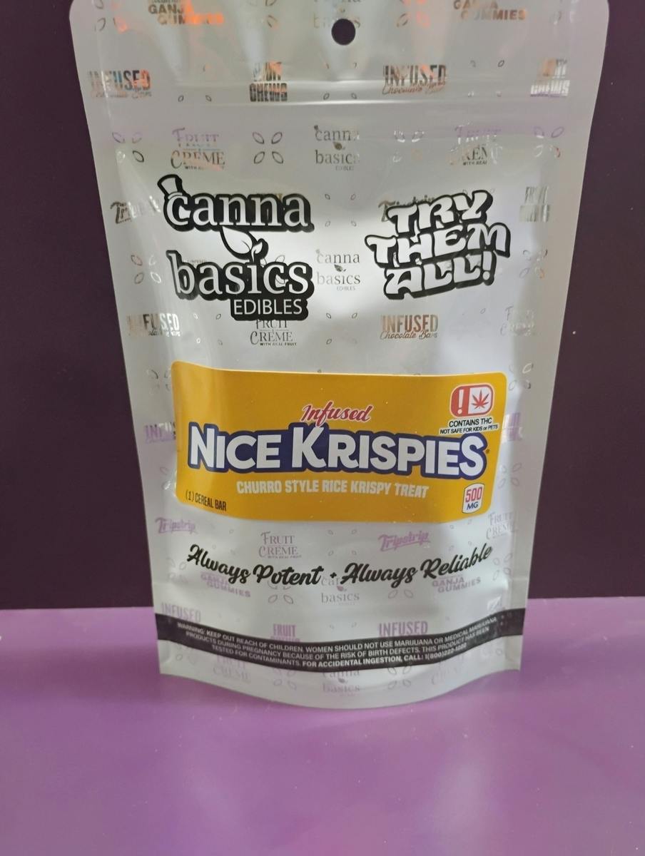 Canna Basics | Infused Nice Krispies | 500mg | Churro Style Rice Krispy Treat |