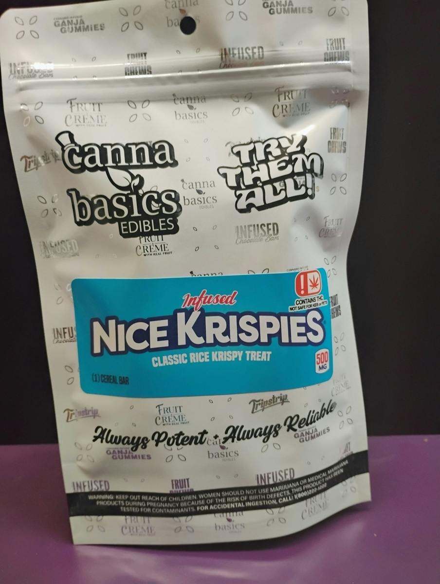 Canna Basics | Infused Nice Krispies | 500mg | Classic Rice Krispy Treat |