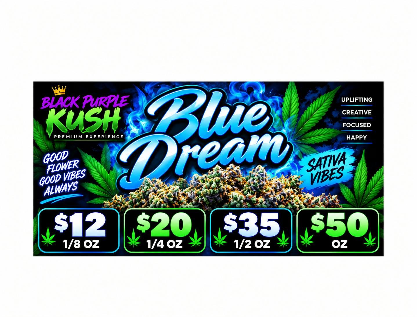 Blue Dream - Terps: 2.3% | THCv: .14% | $50 Ounce