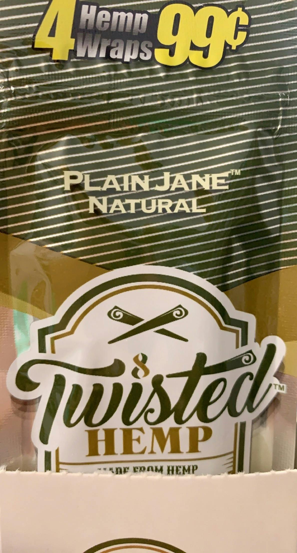 Twisted Hemp Wraps - Plain Jane Natural - 4 wraps at Black Purple Kush