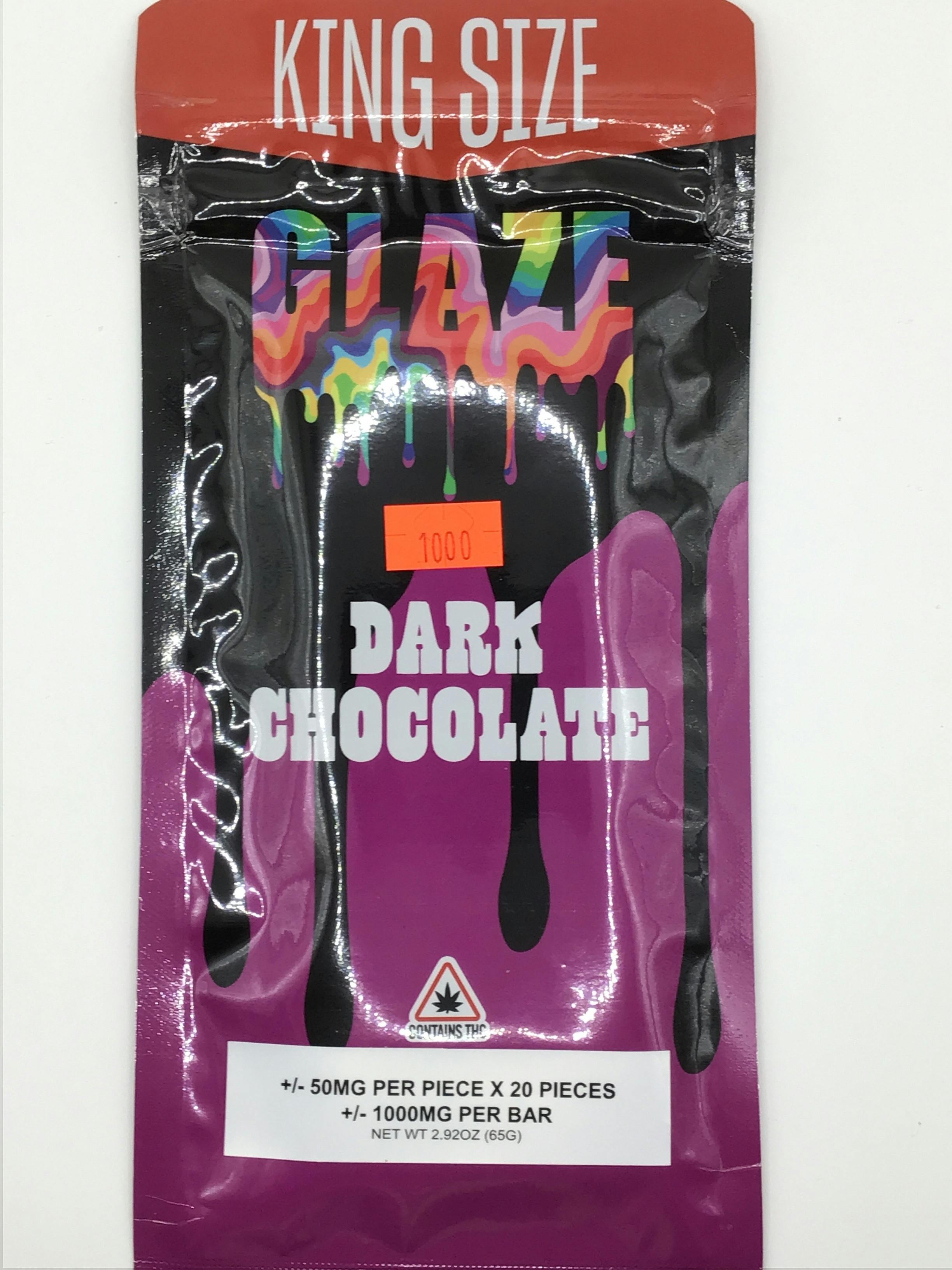 Glaze | King Size Dark Chocolate Bar | 1000mg